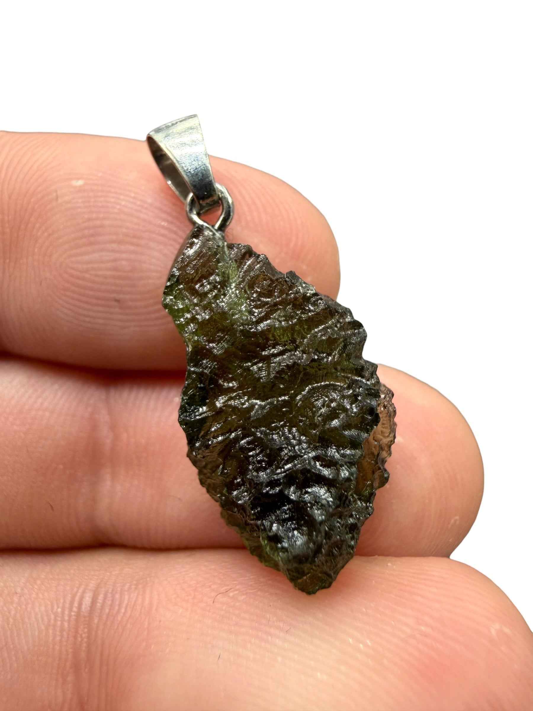 Ciondolo di moldavite in argento 2,3g - SP/V1014
