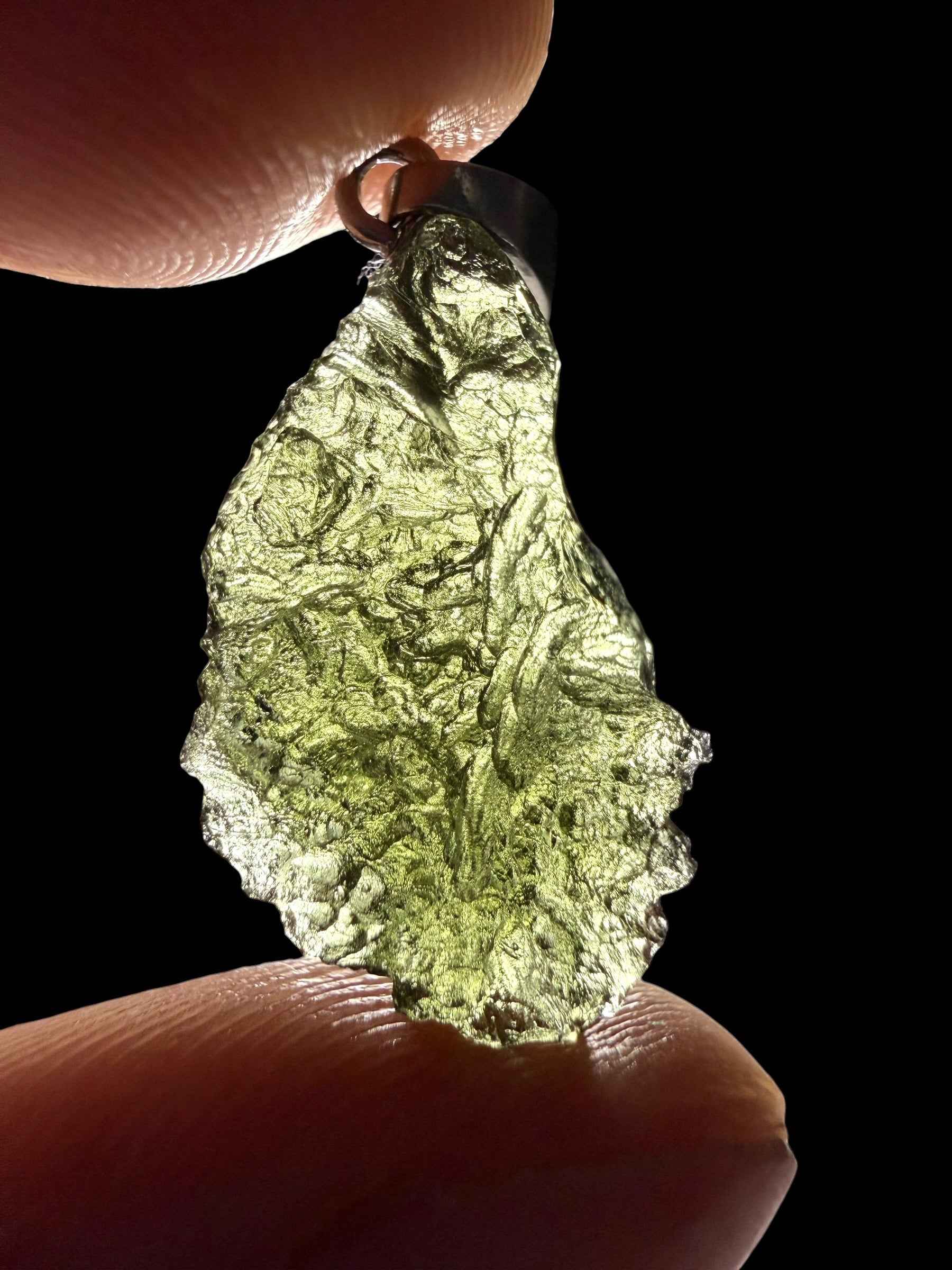 Ciondolo di moldavite in argento 2,3g - SP/V1014