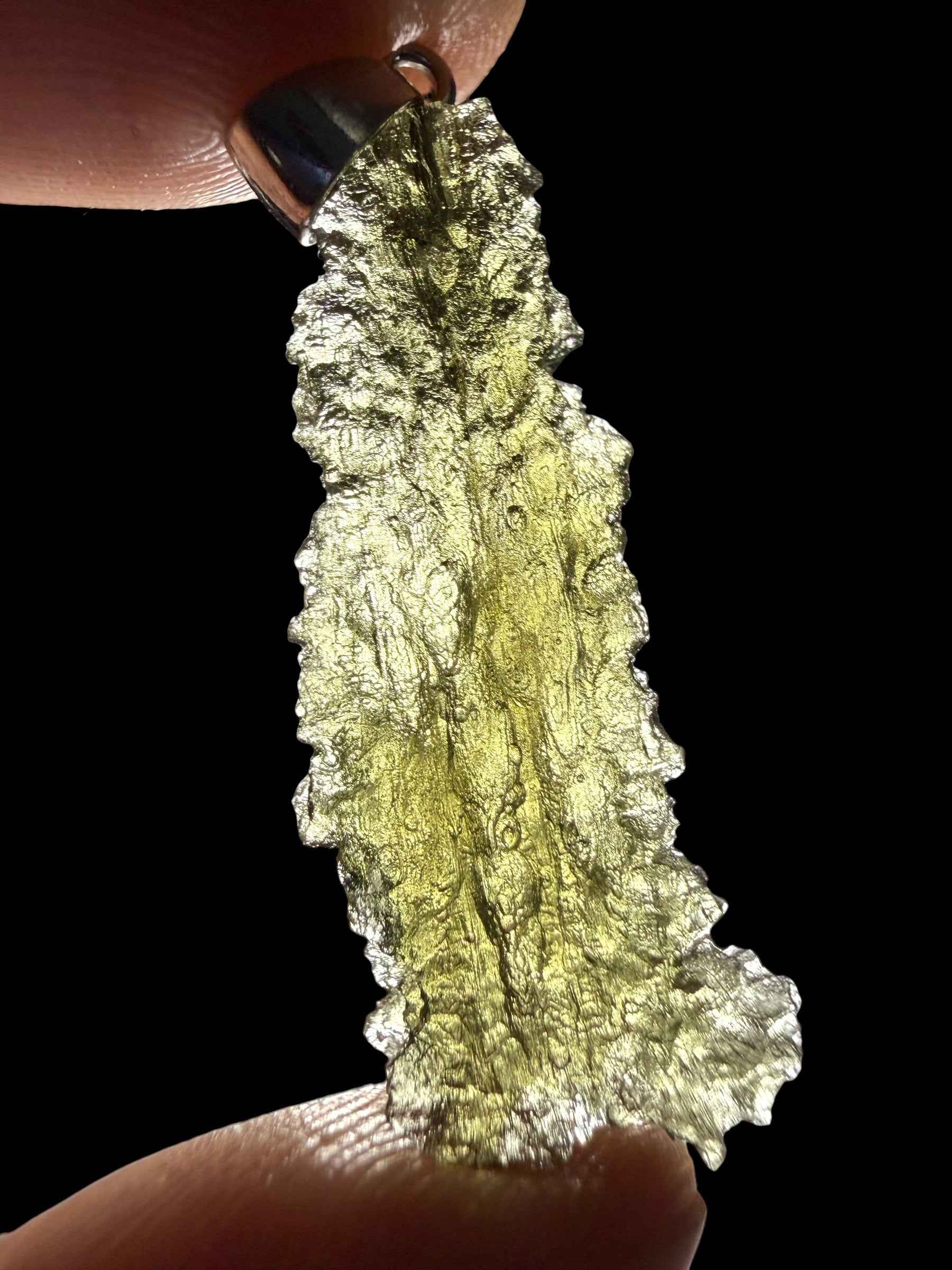 Ciondolo di moldavite in argento 2,15g - SP/V1015