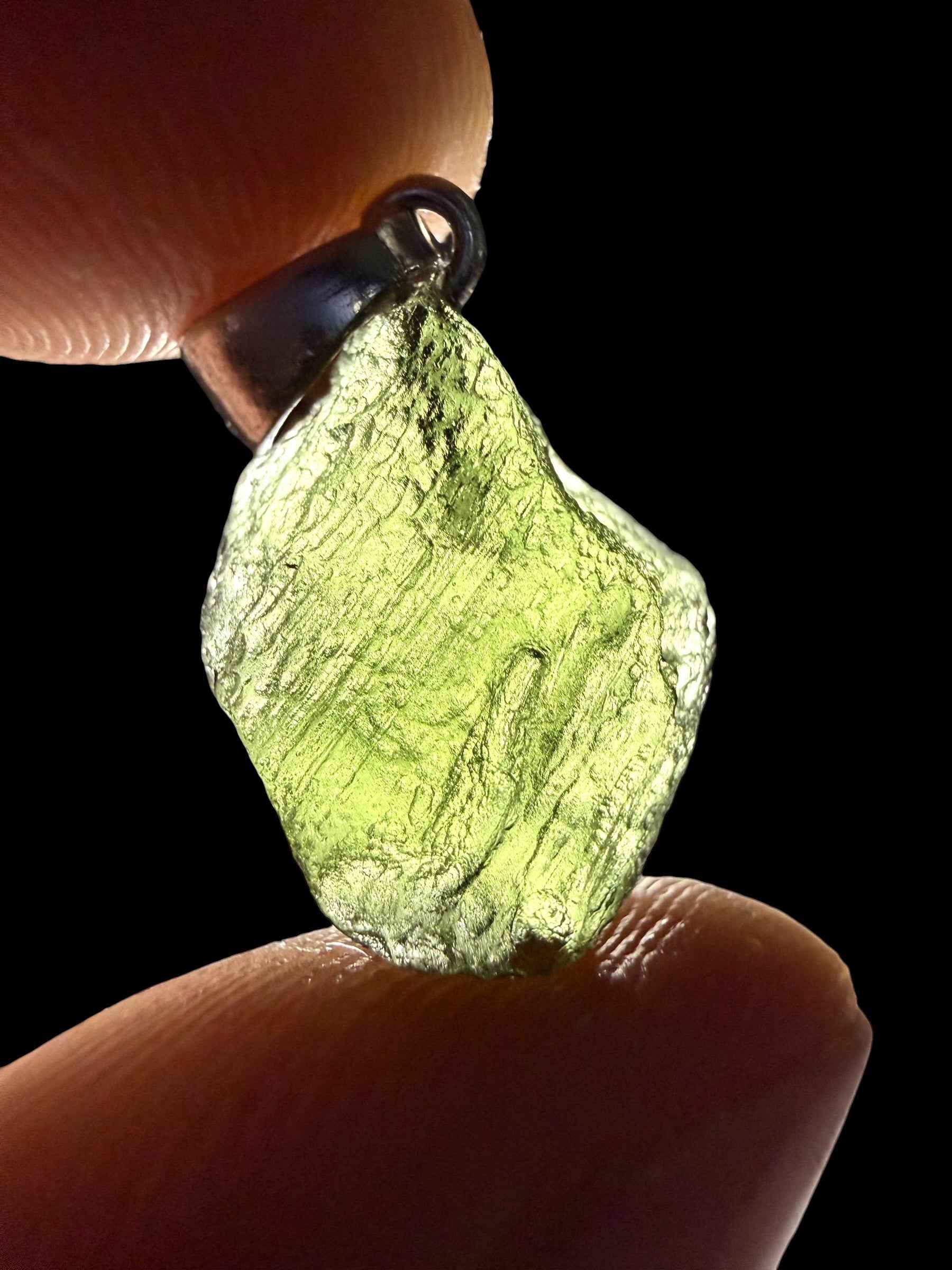 Ciondolo di moldavite in argento 1,9g - SP/V1016