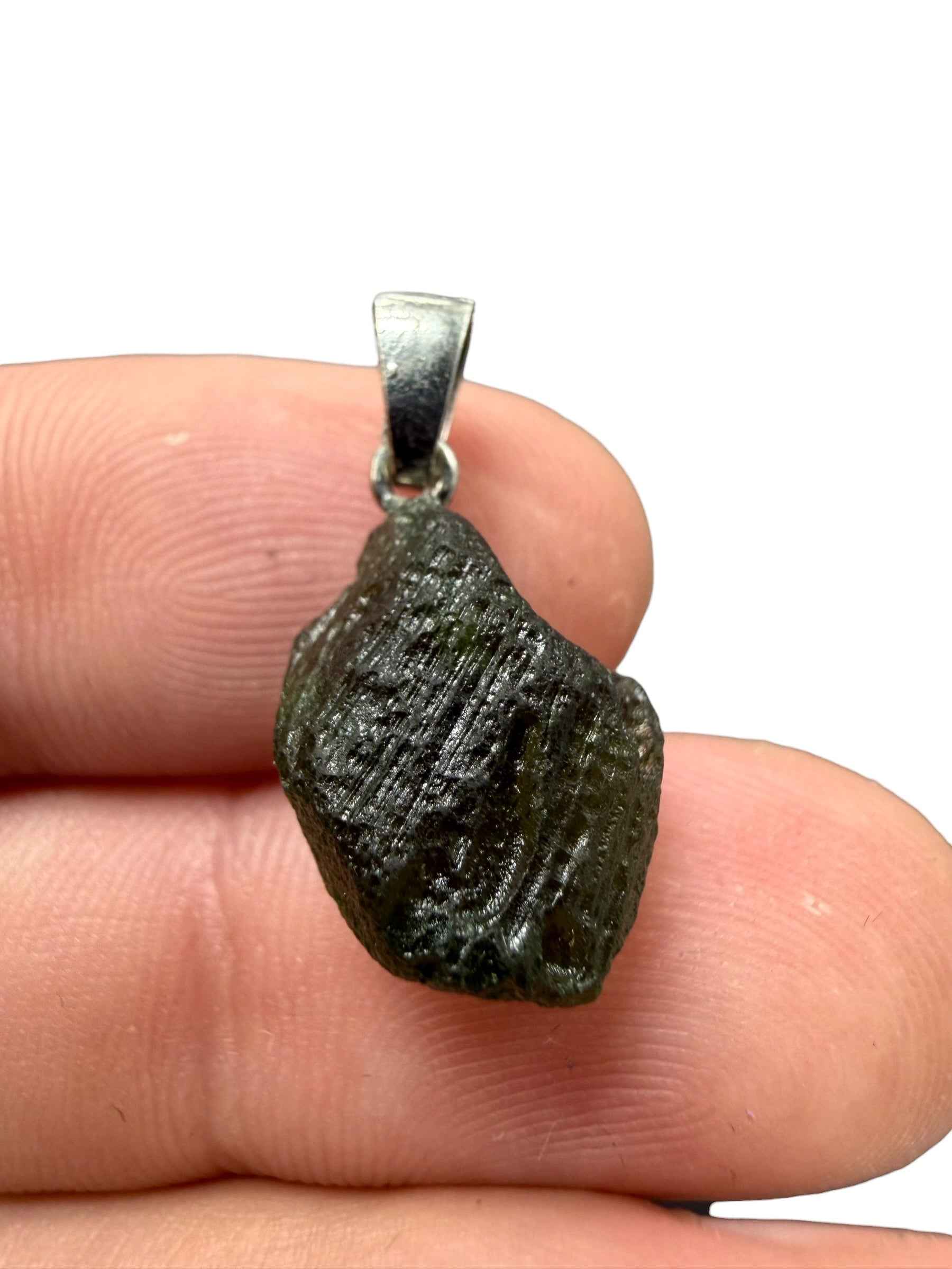 Ciondolo di moldavite in argento 1,9g - SP/V1016