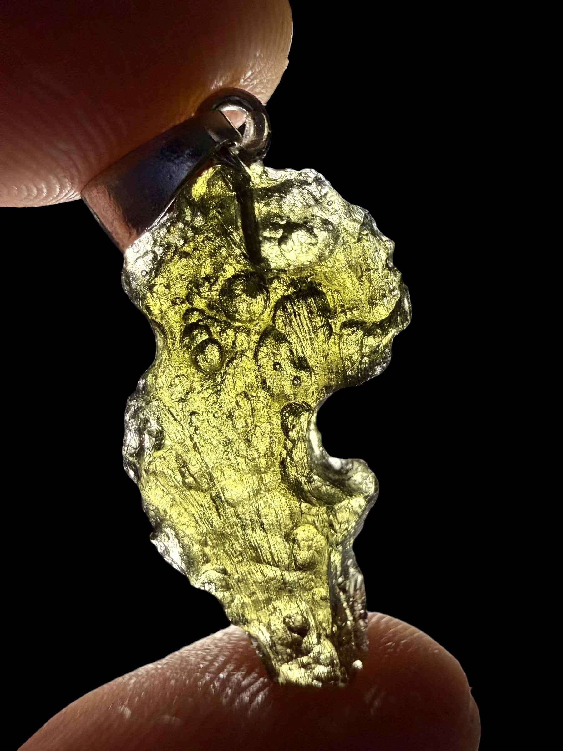 Silver moldavite pendant 1,25g - SP/V1017