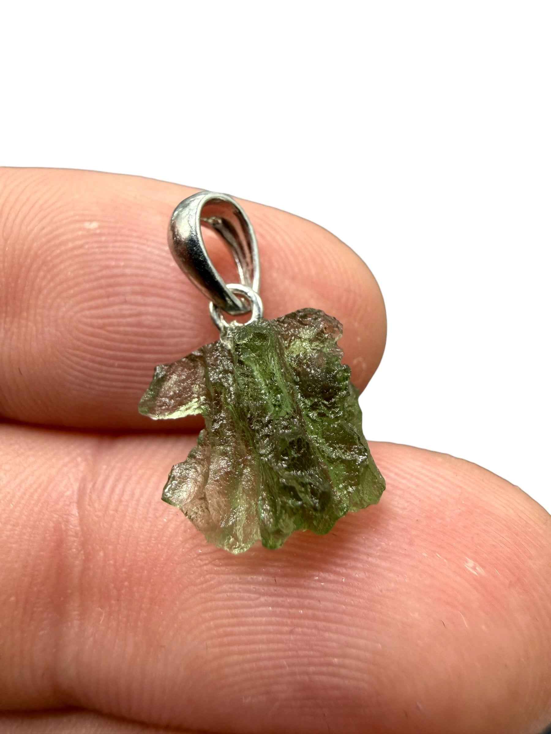 Silver moldavite pendant 0,8g