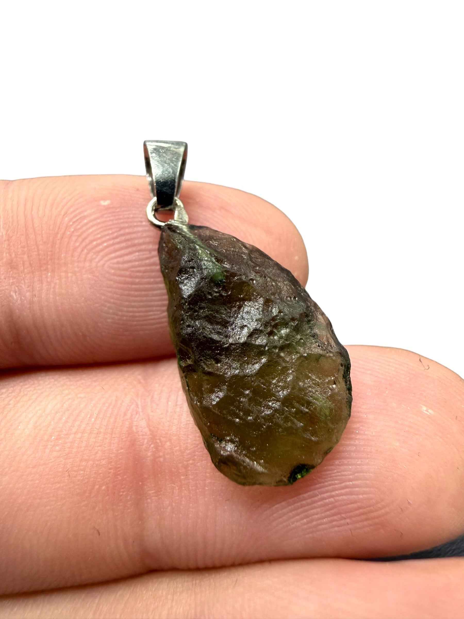 Silver moldavite pendant 1,65g