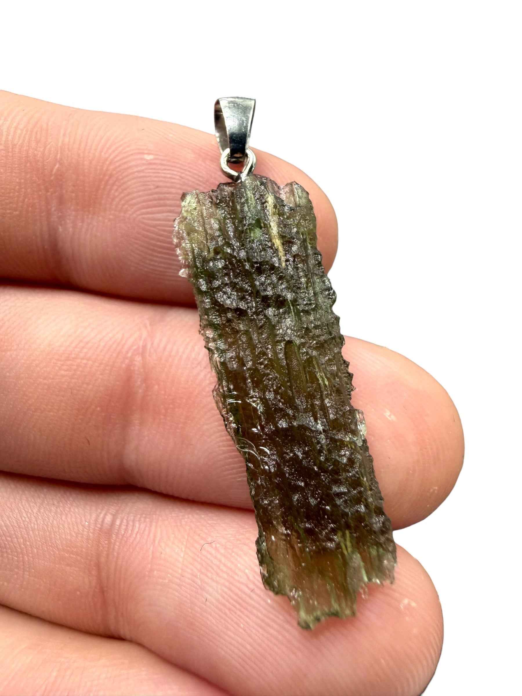 Silver moldavite pendant 2,1g