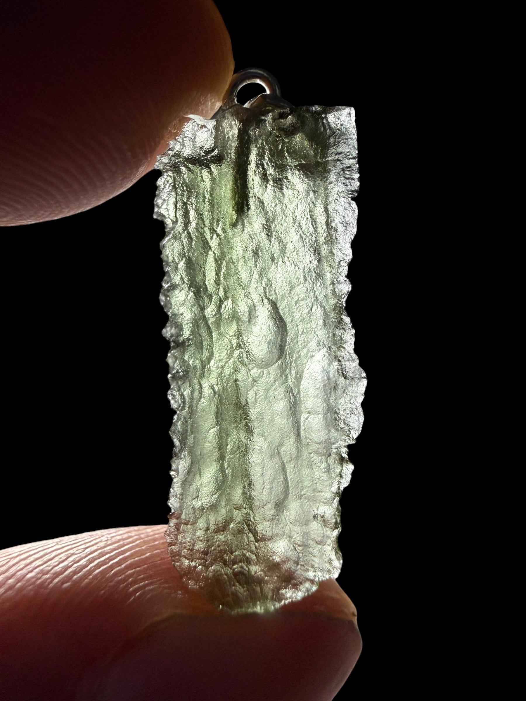 Silver moldavite pendant 1,2g - SP/V1022