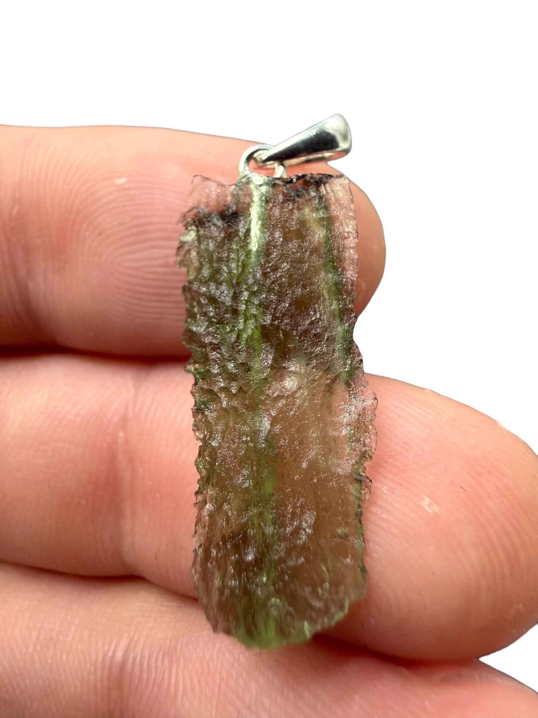 Silver moldavite pendant 1,2g
