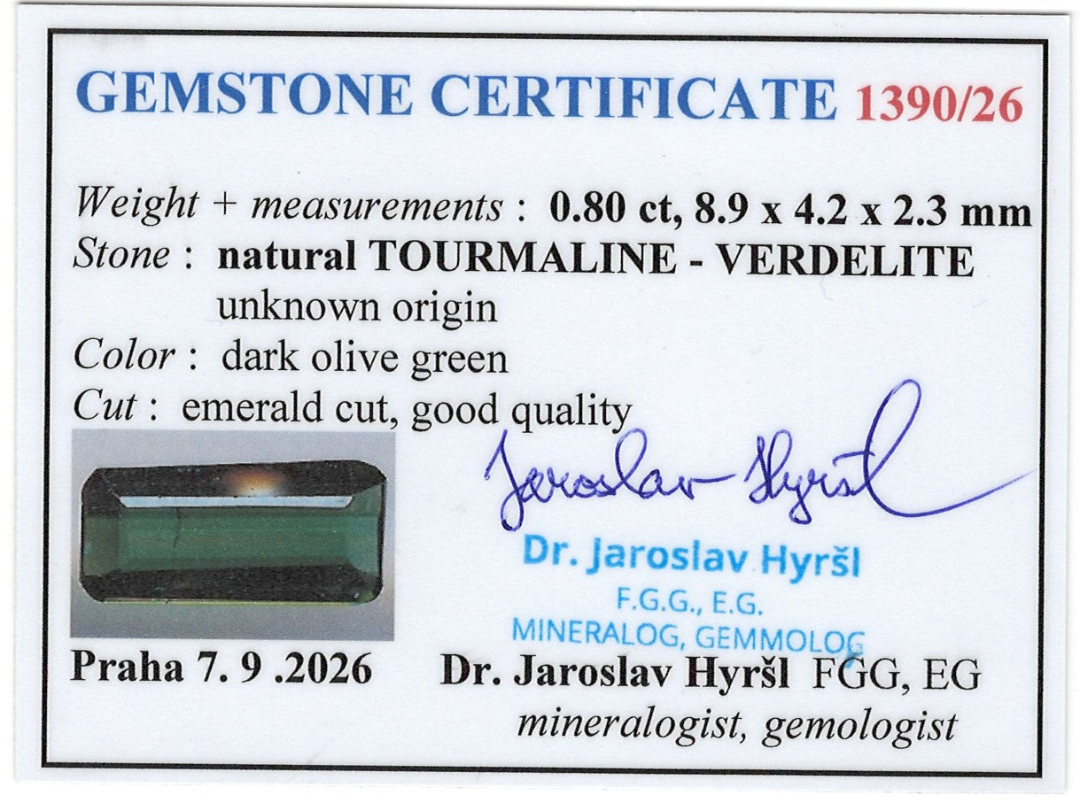 Faceted tourmaline from Mozambique 0,8ct with certificate - BTU08