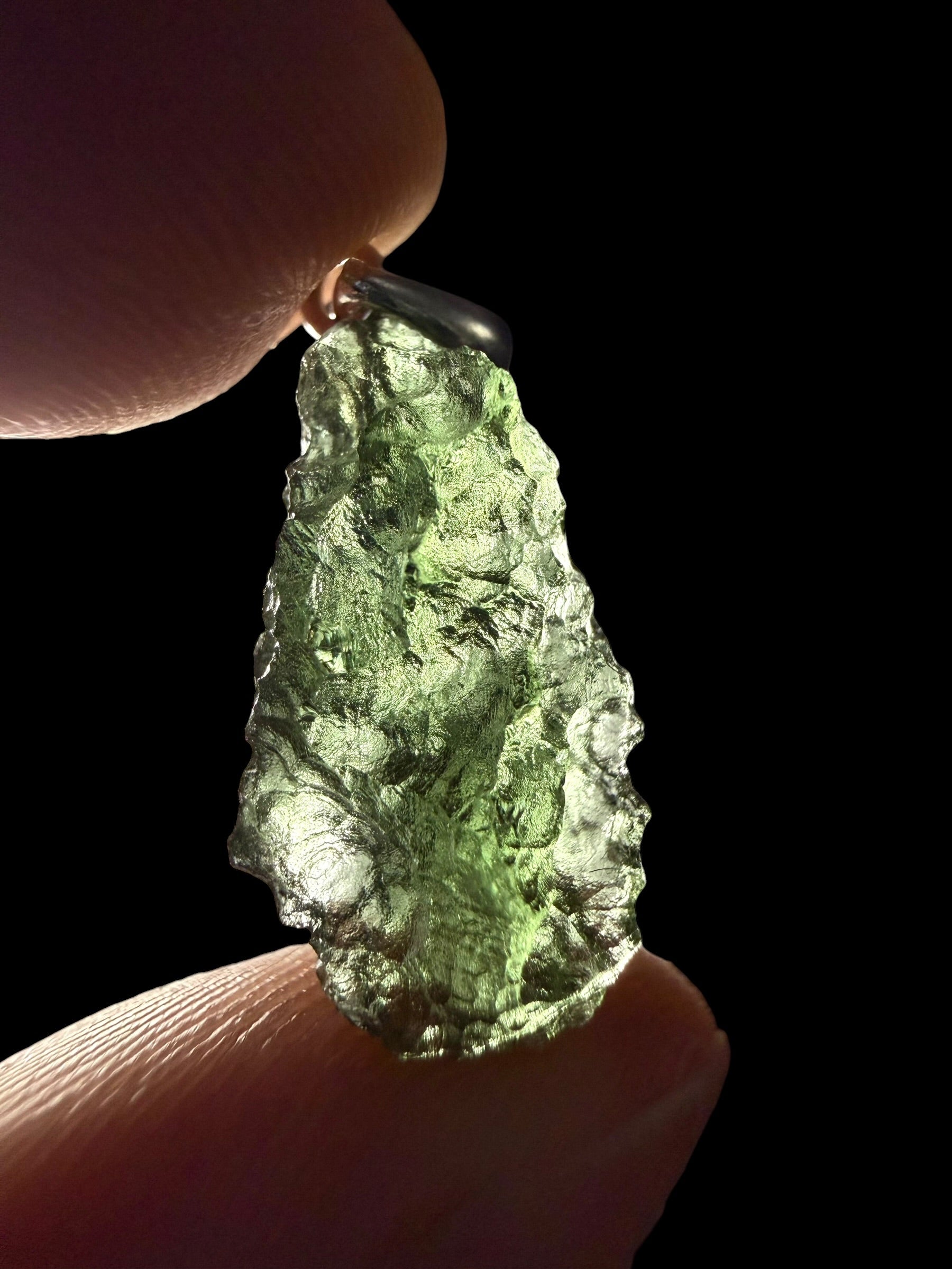 Silver moldavite pendant 1,7g - SP/V1030