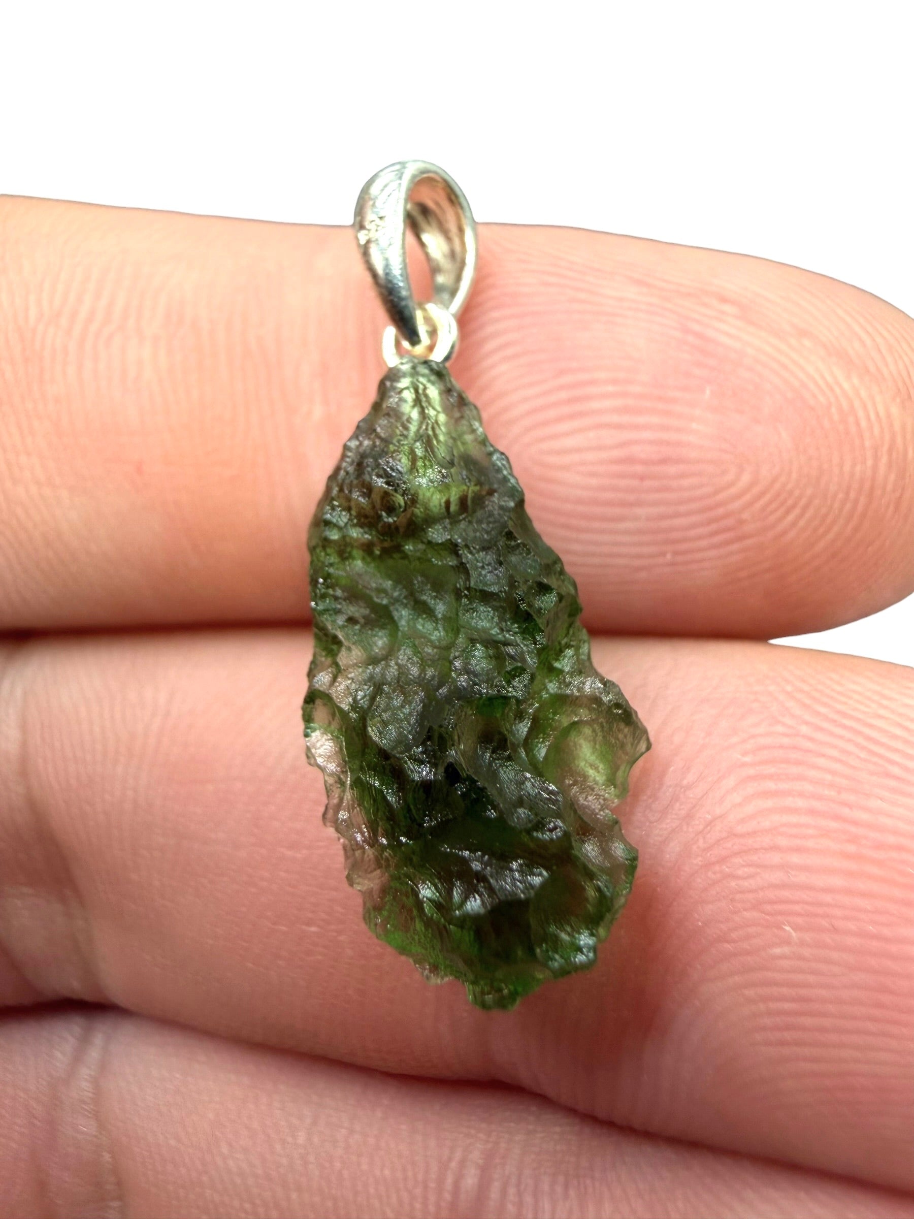 Silver moldavite pendant 1,7g