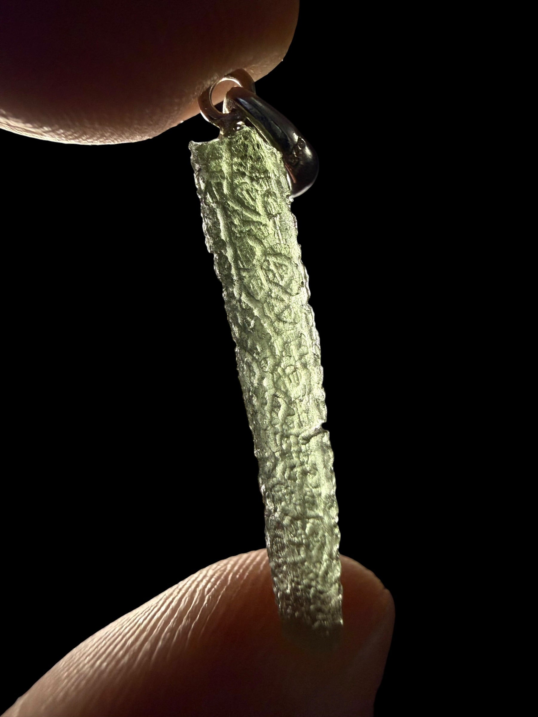 Silver moldavite pendant 0,74g - SP/V1031