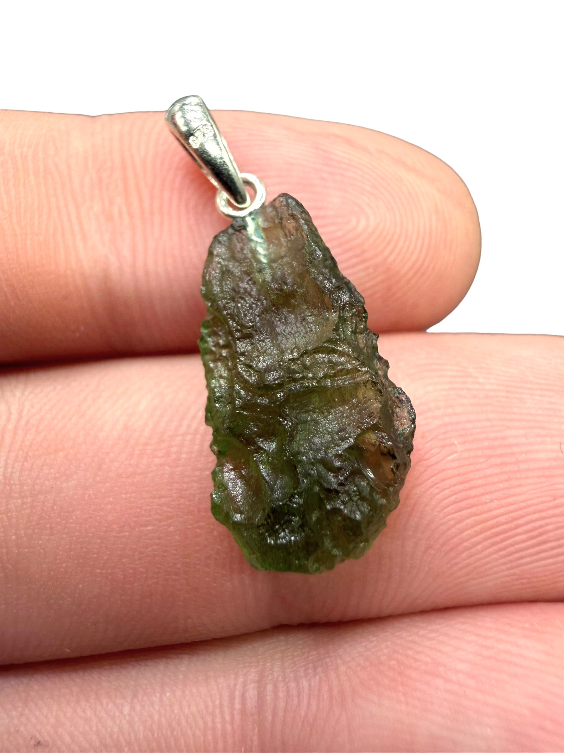 Silver moldavite pendant 1,45g - SP/V1037