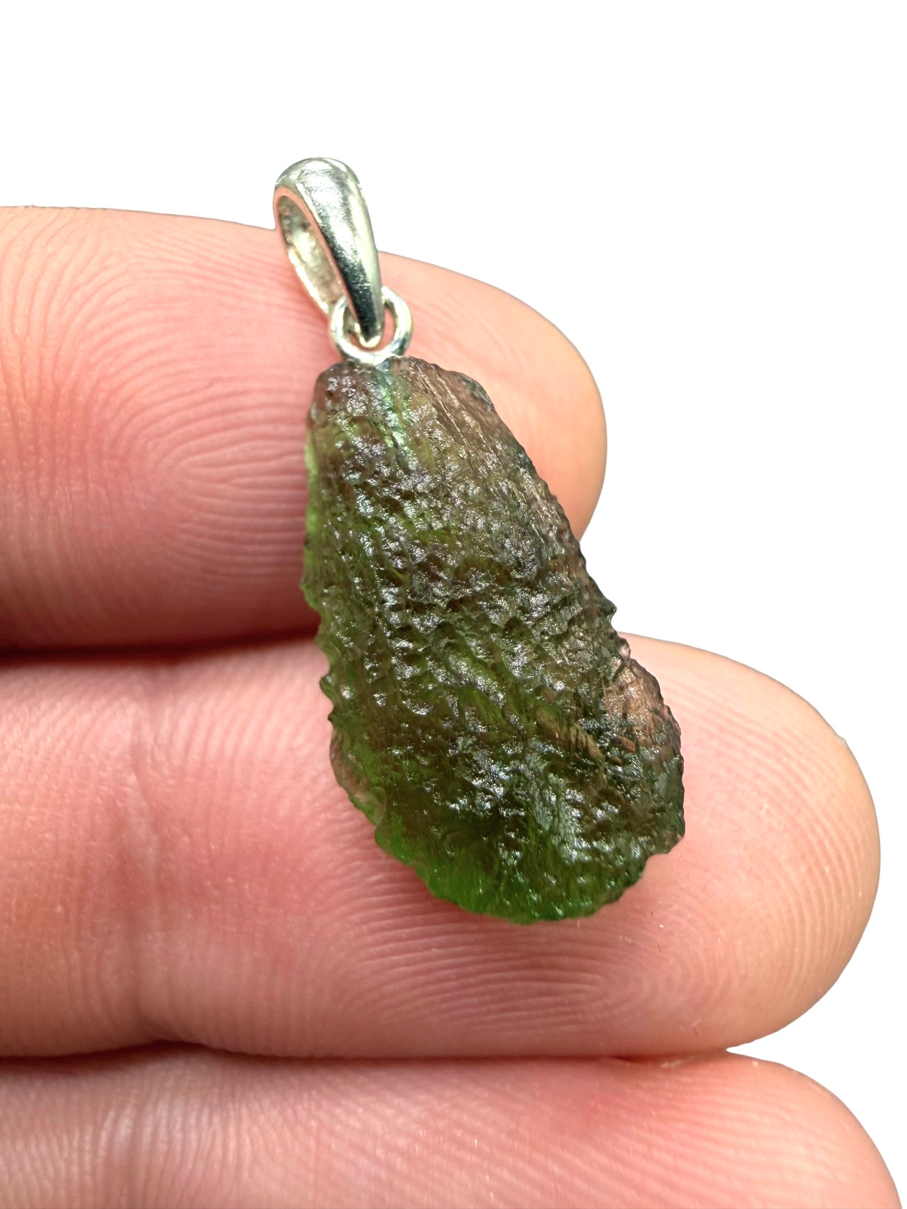 Silver moldavite pendant 1,45g