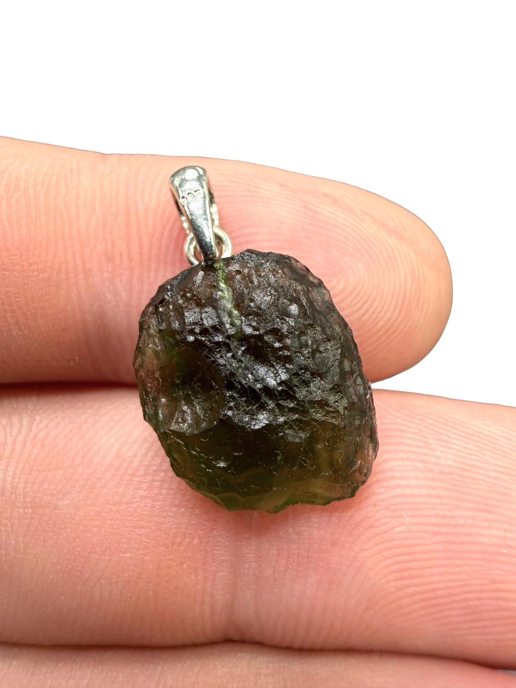 Silver moldavite pendant 1,65g - SP/V1038