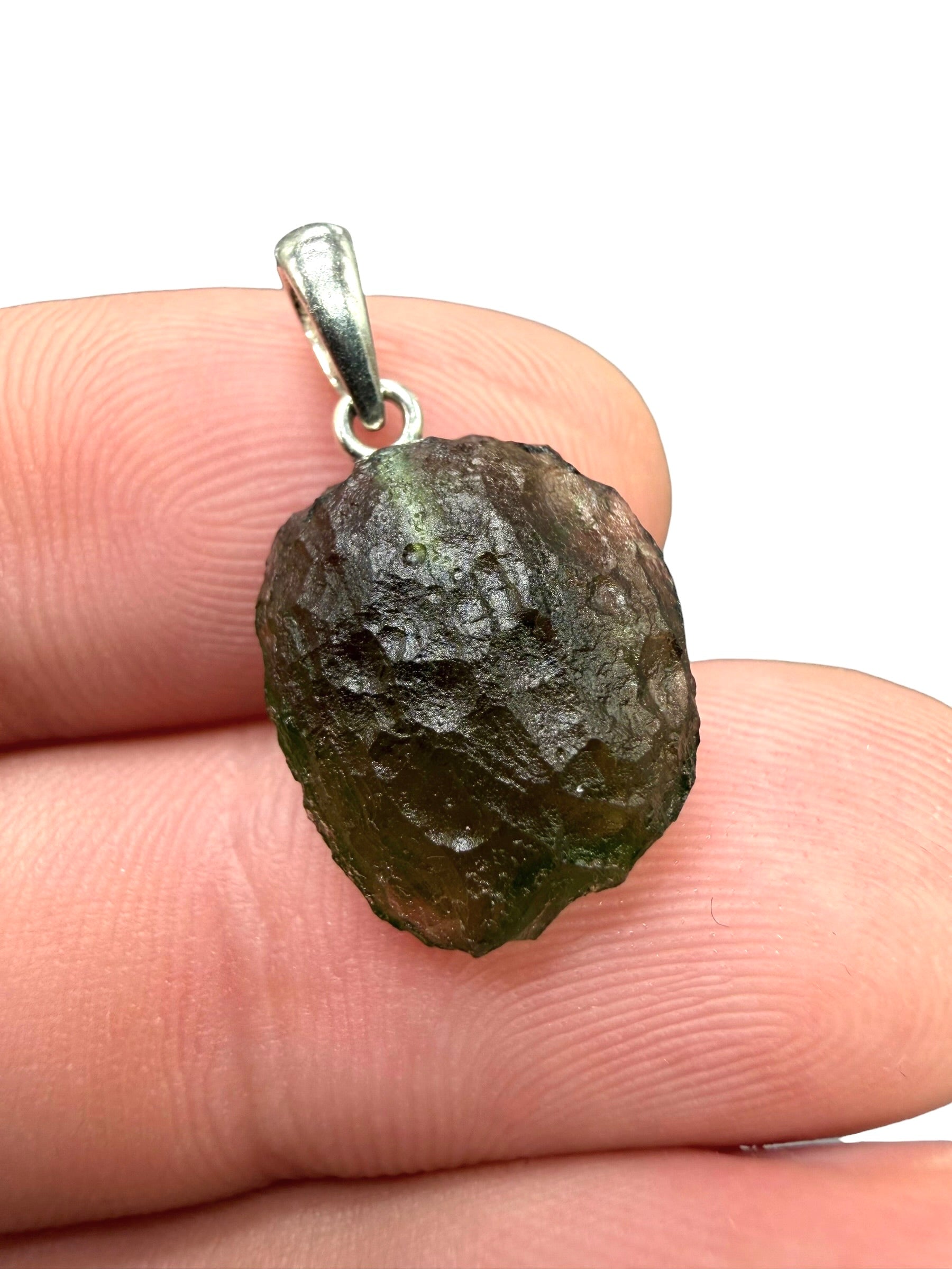 Silver moldavite pendant 1,65g