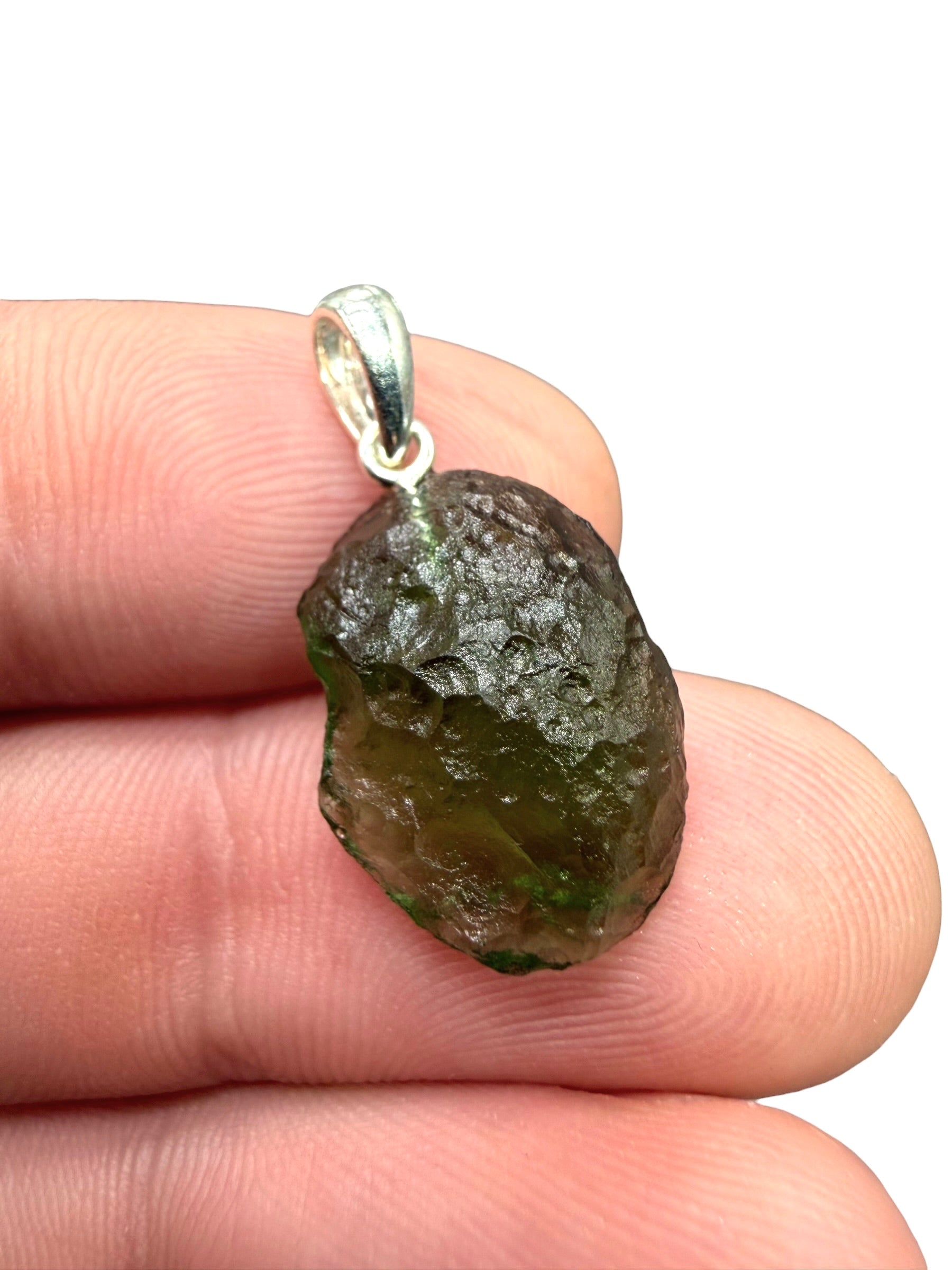 Silver moldavite pendant 1,7g