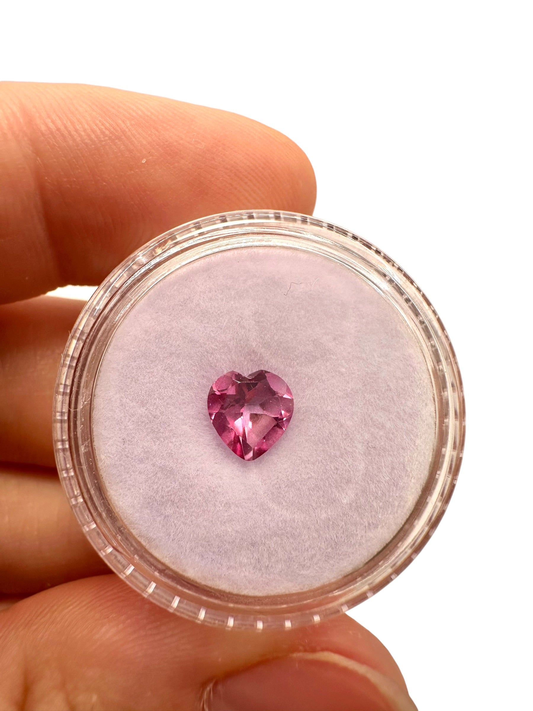 Faceted heart from pink topaz 6 mm from Brazil – random piece - BT15
