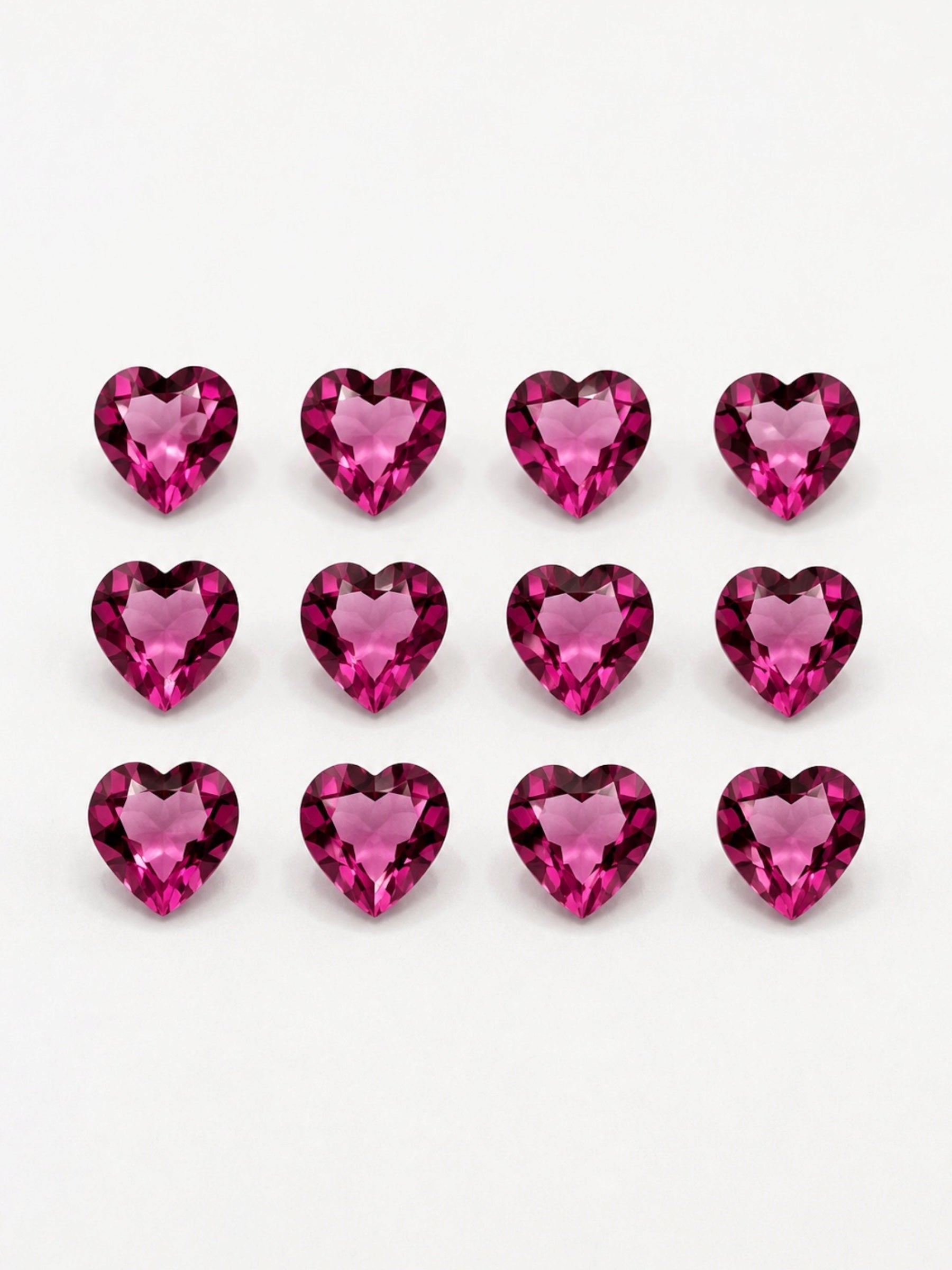 Faceted heart from pink topaz 6 mm from Brazil – random piece