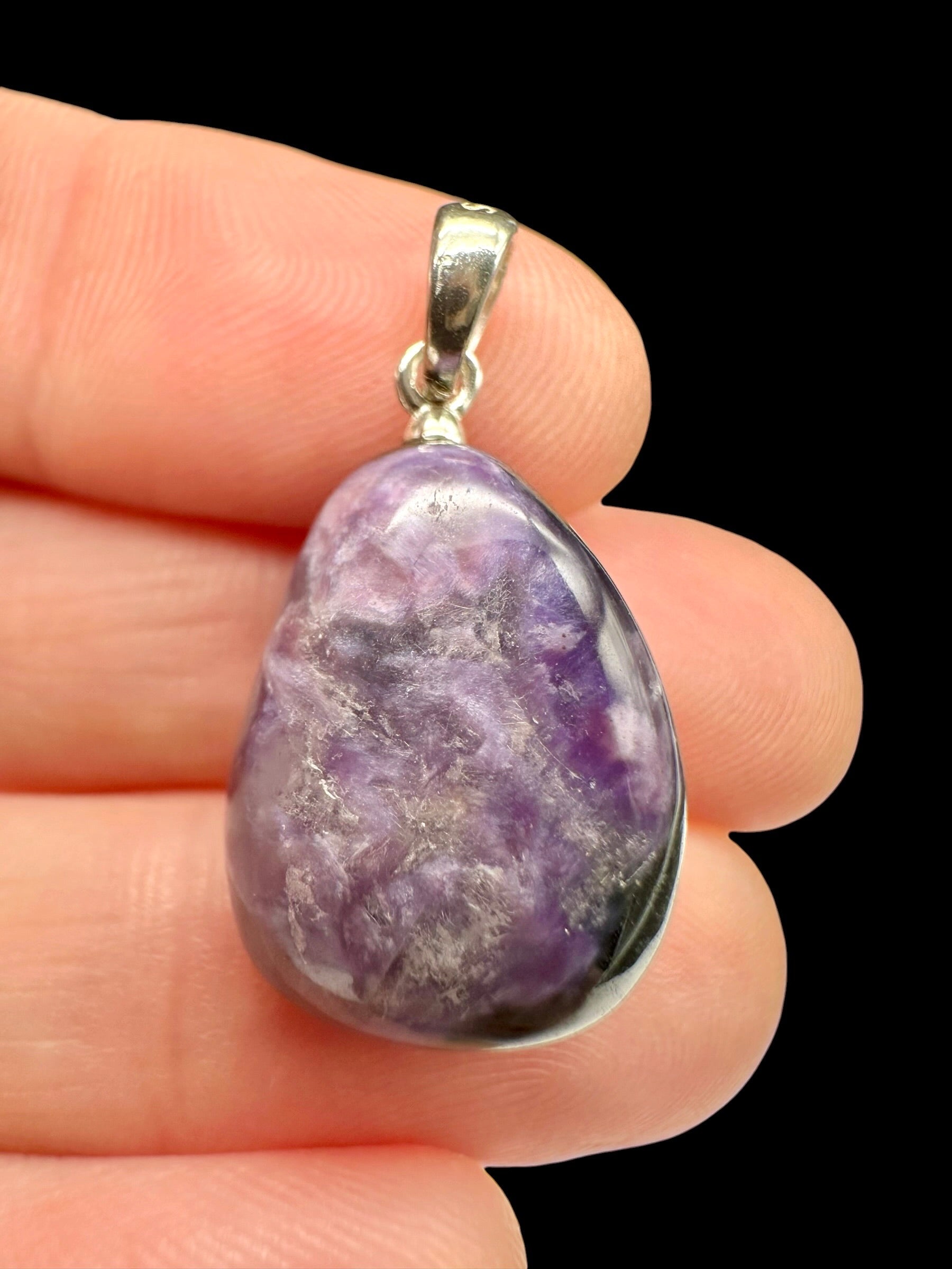 Silver pendant made of charoite - SP/CA28