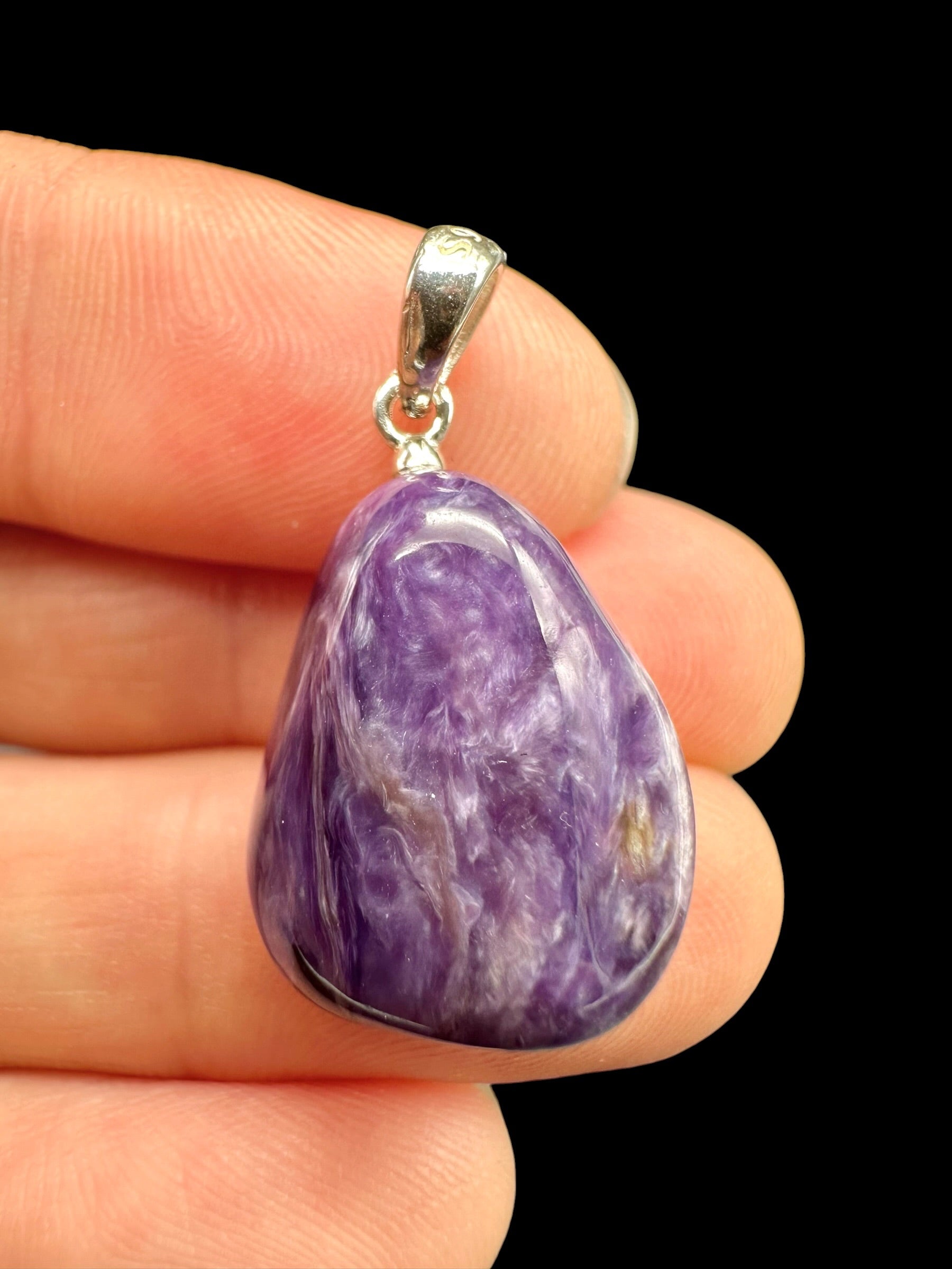 Silver pendant made of charoite - SP/CA29