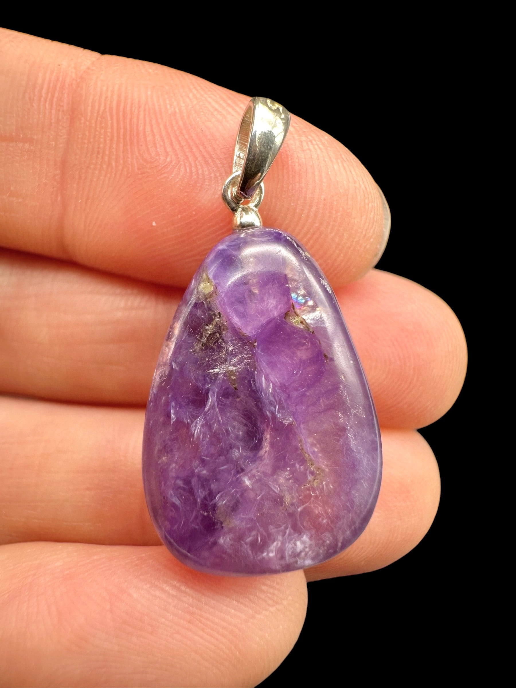 Silver pendant made of charoite - SP/CA30