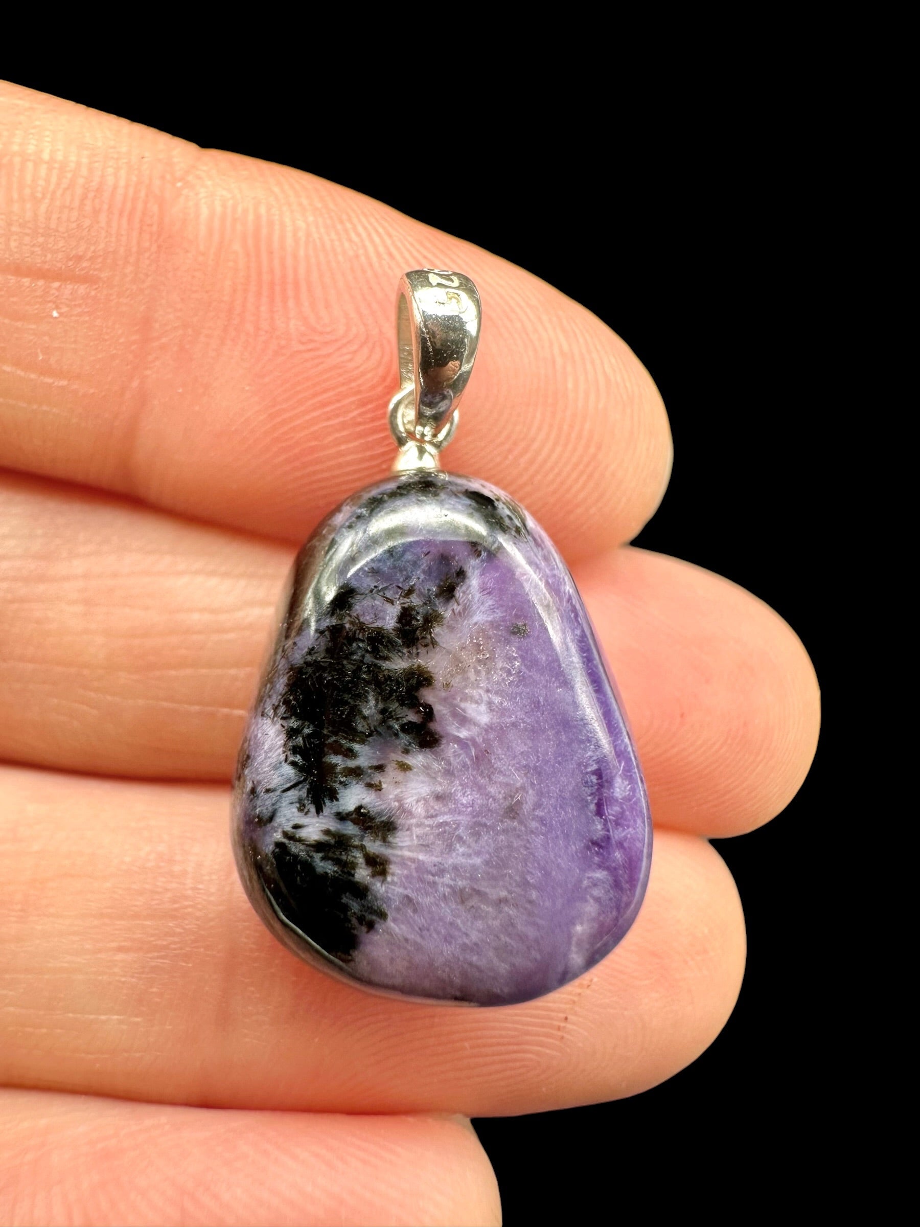 Silver pendant made of charoite - SP/CA31
