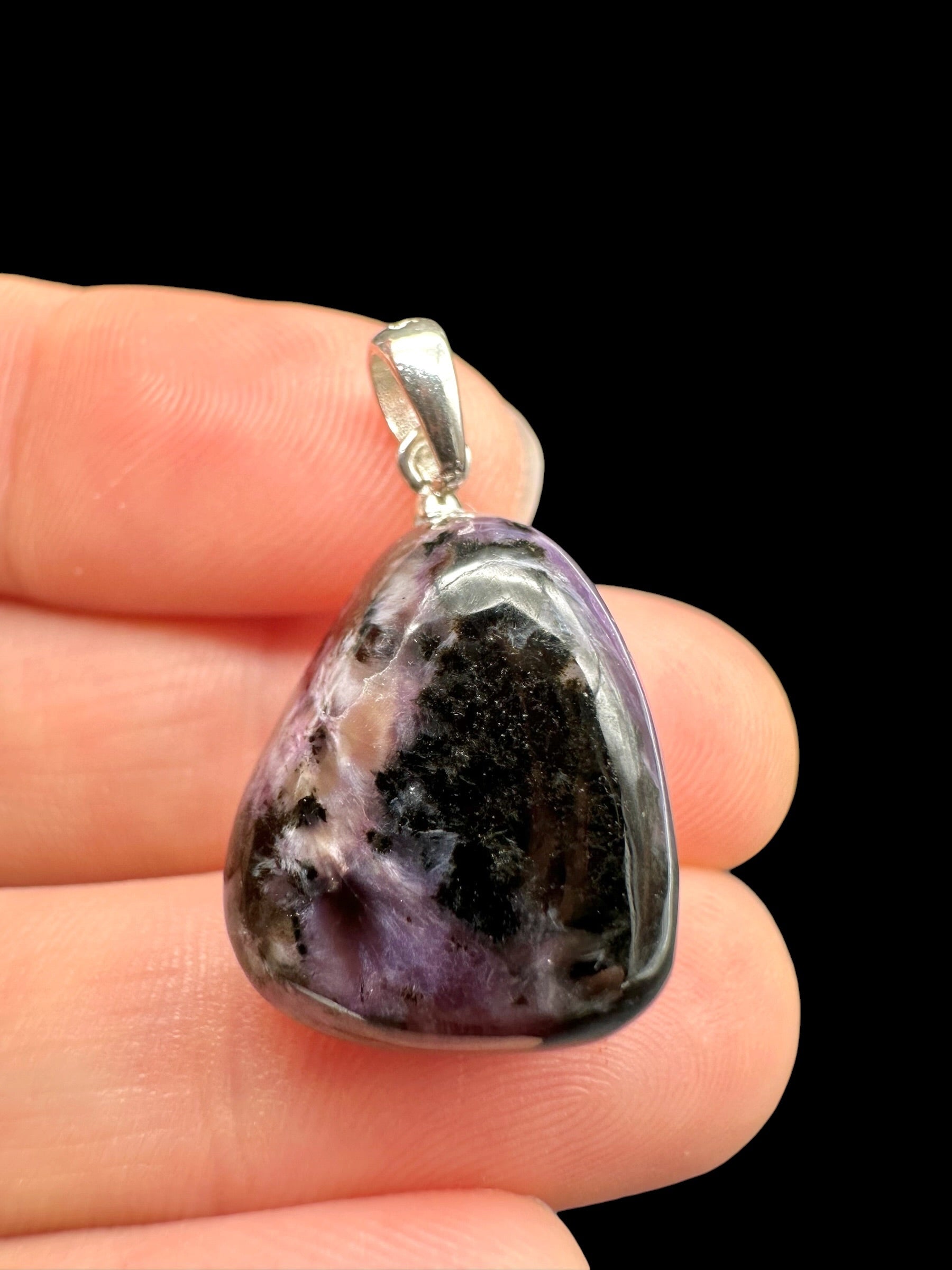 Silver pendant made of charoite - SP/CA33