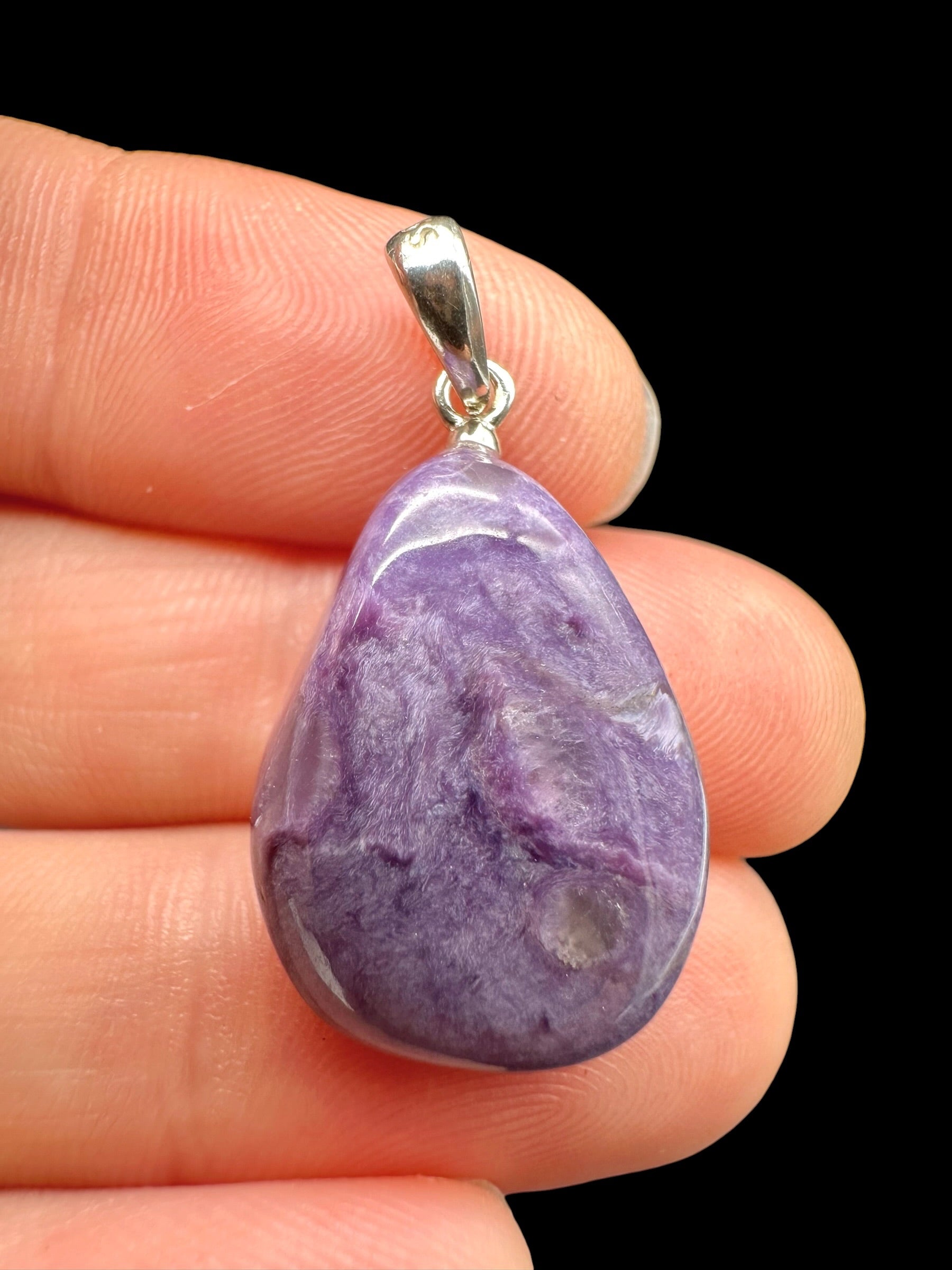Silver pendant made of charoite - SP/CA34