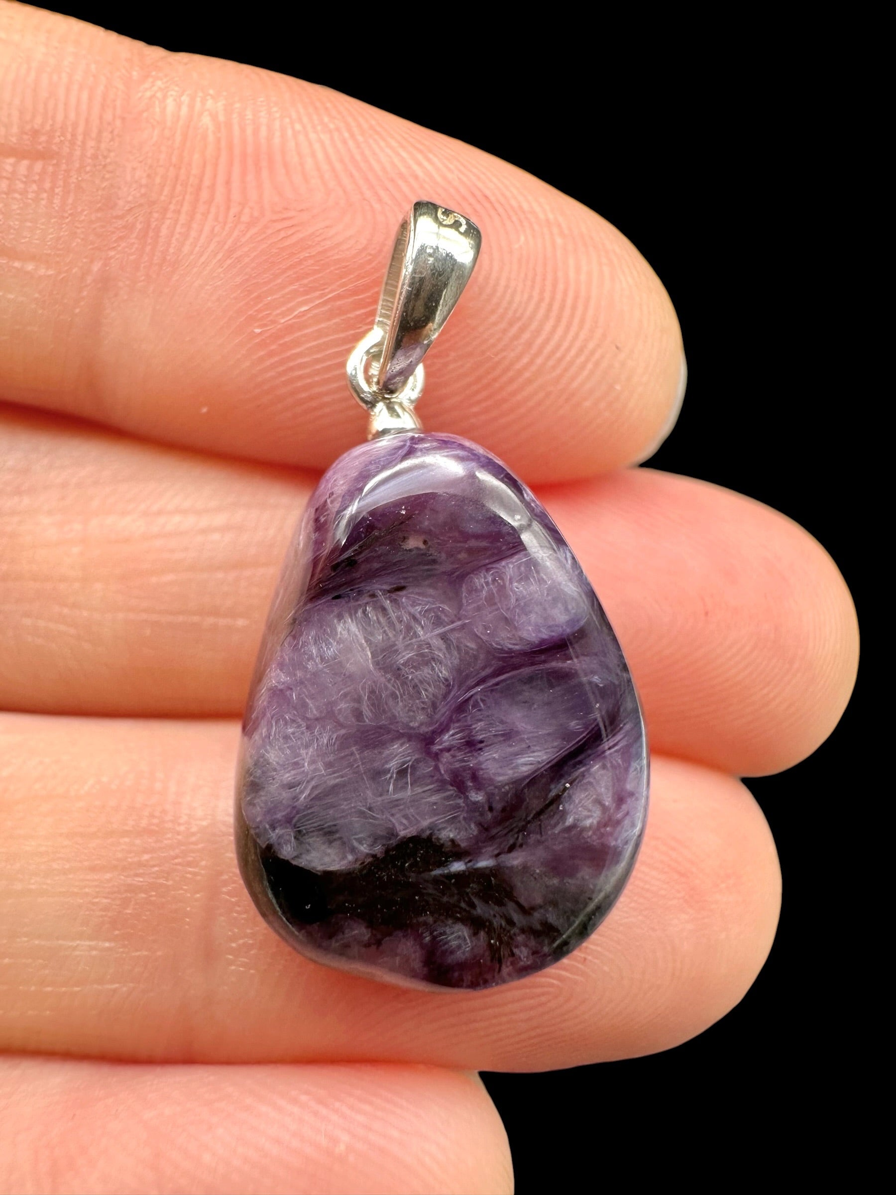 Silver pendant made of charoite - SP/CA35