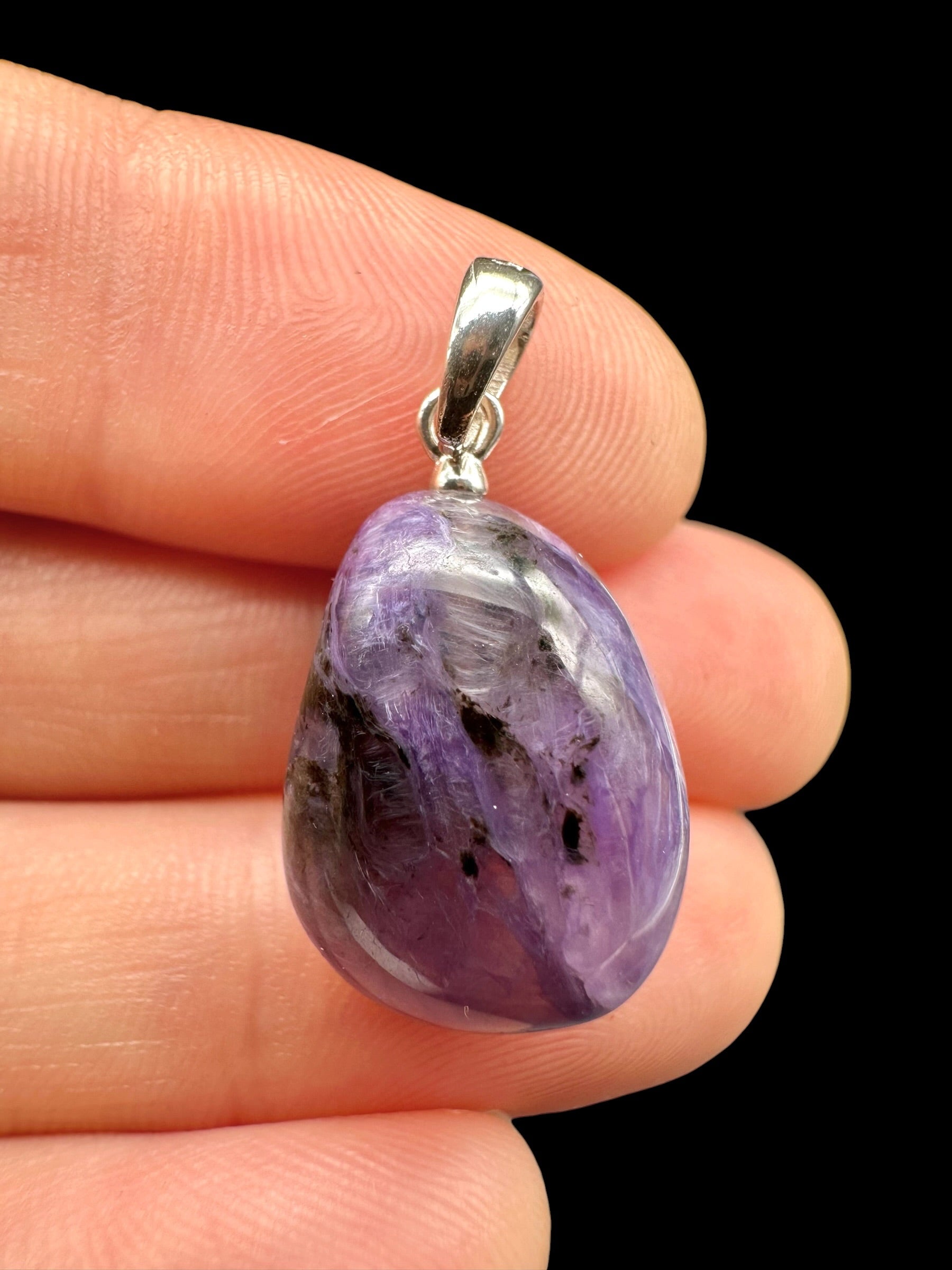 Silver pendant made of charoite - SP/CA36