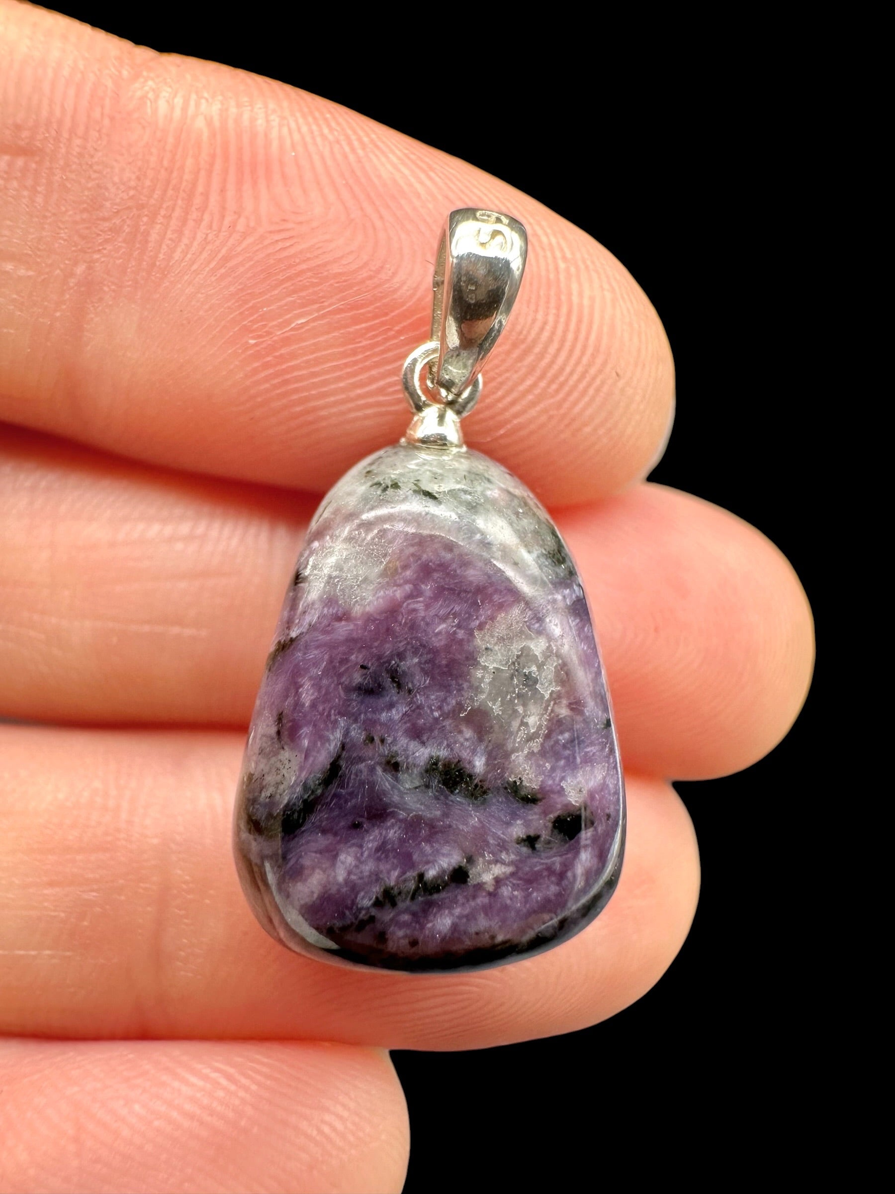 Silver pendant made of charoite - SP/CA37