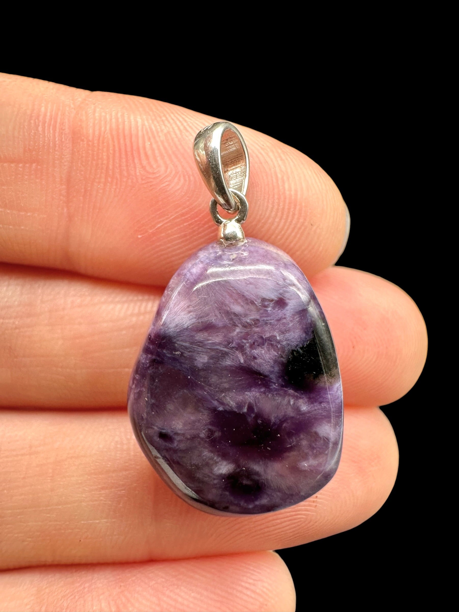 Silver pendant made of charoite - SP/CA38