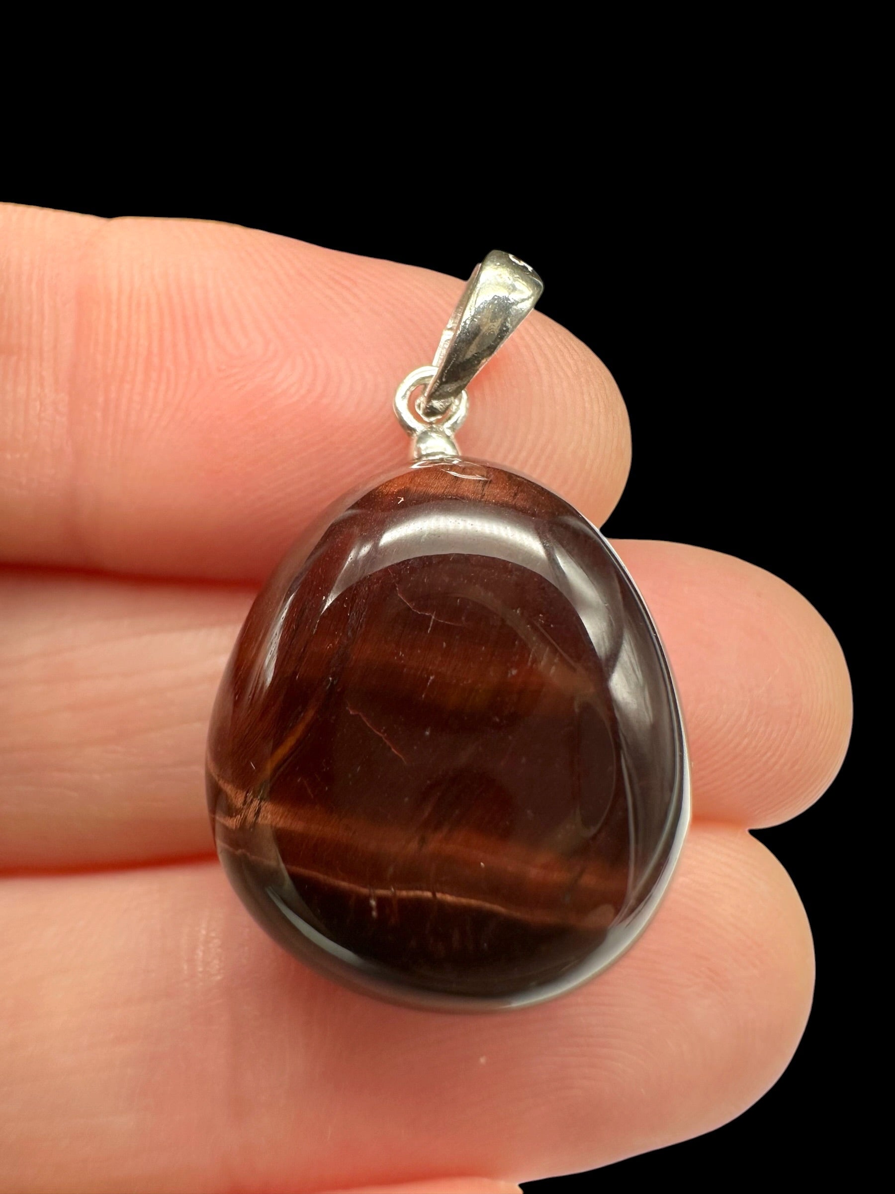 Silver red tiger's eye pendant - SP/TO22