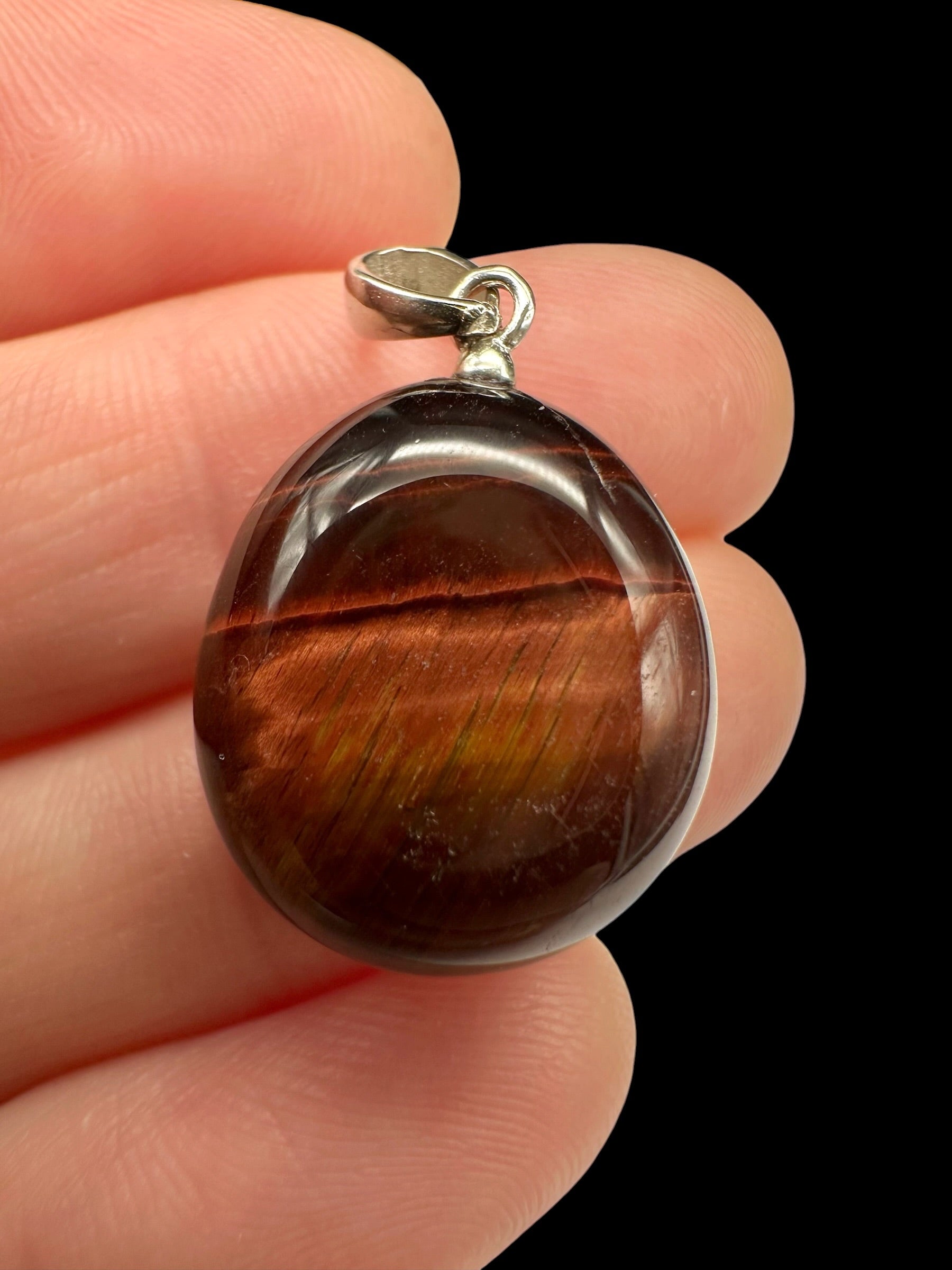 Silver red tiger's eye pendant - SP/TO24