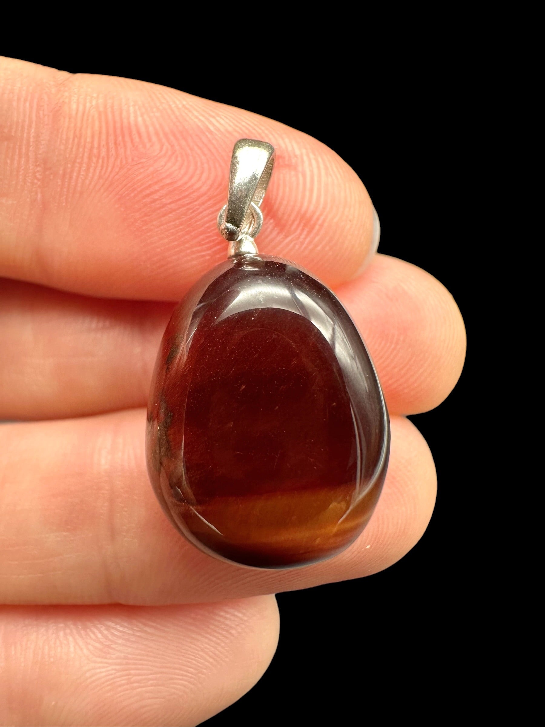 Silver red tiger's eye pendant - SP/TO26