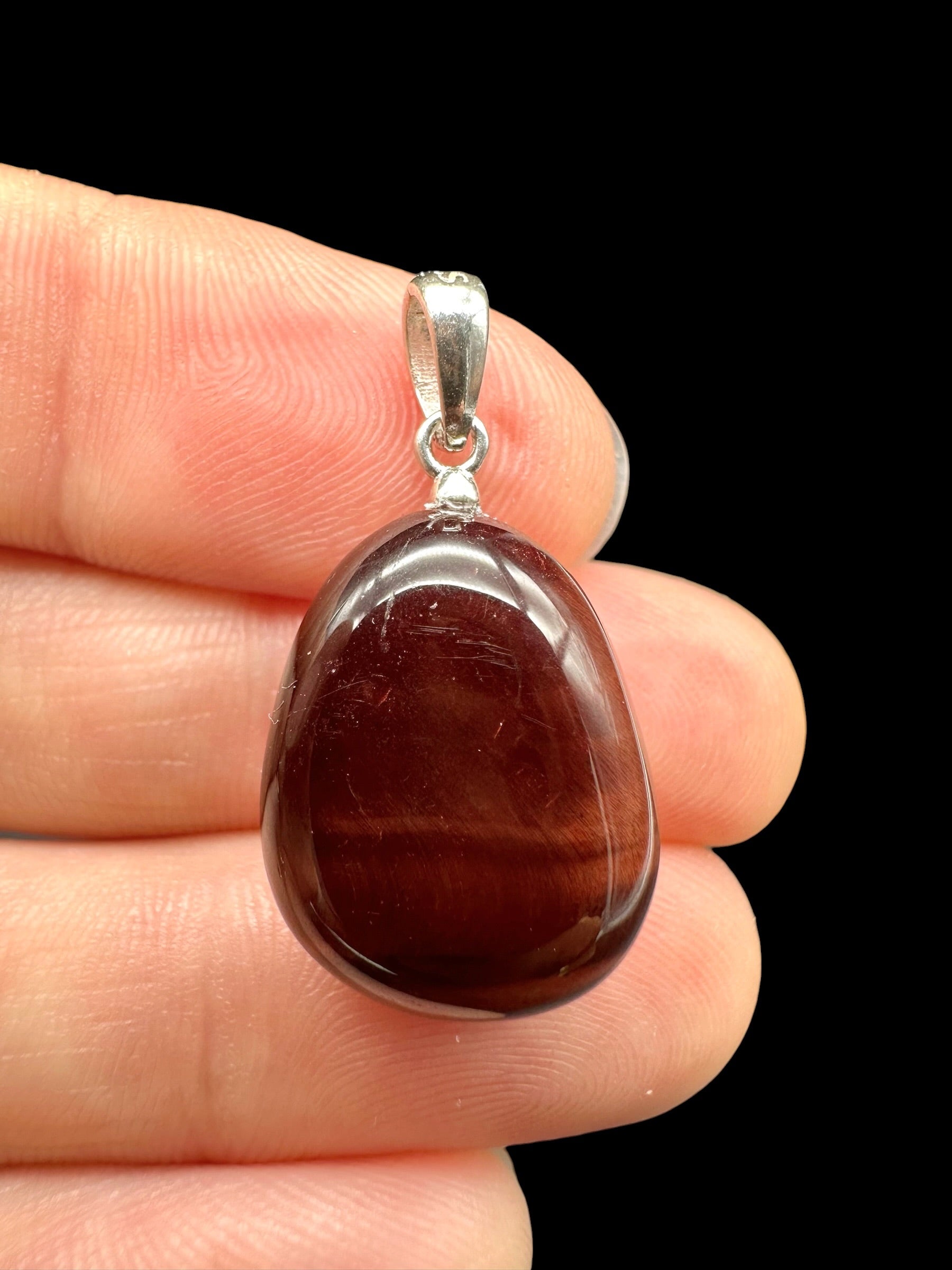 Silver red tiger's eye pendant - SP/TO27