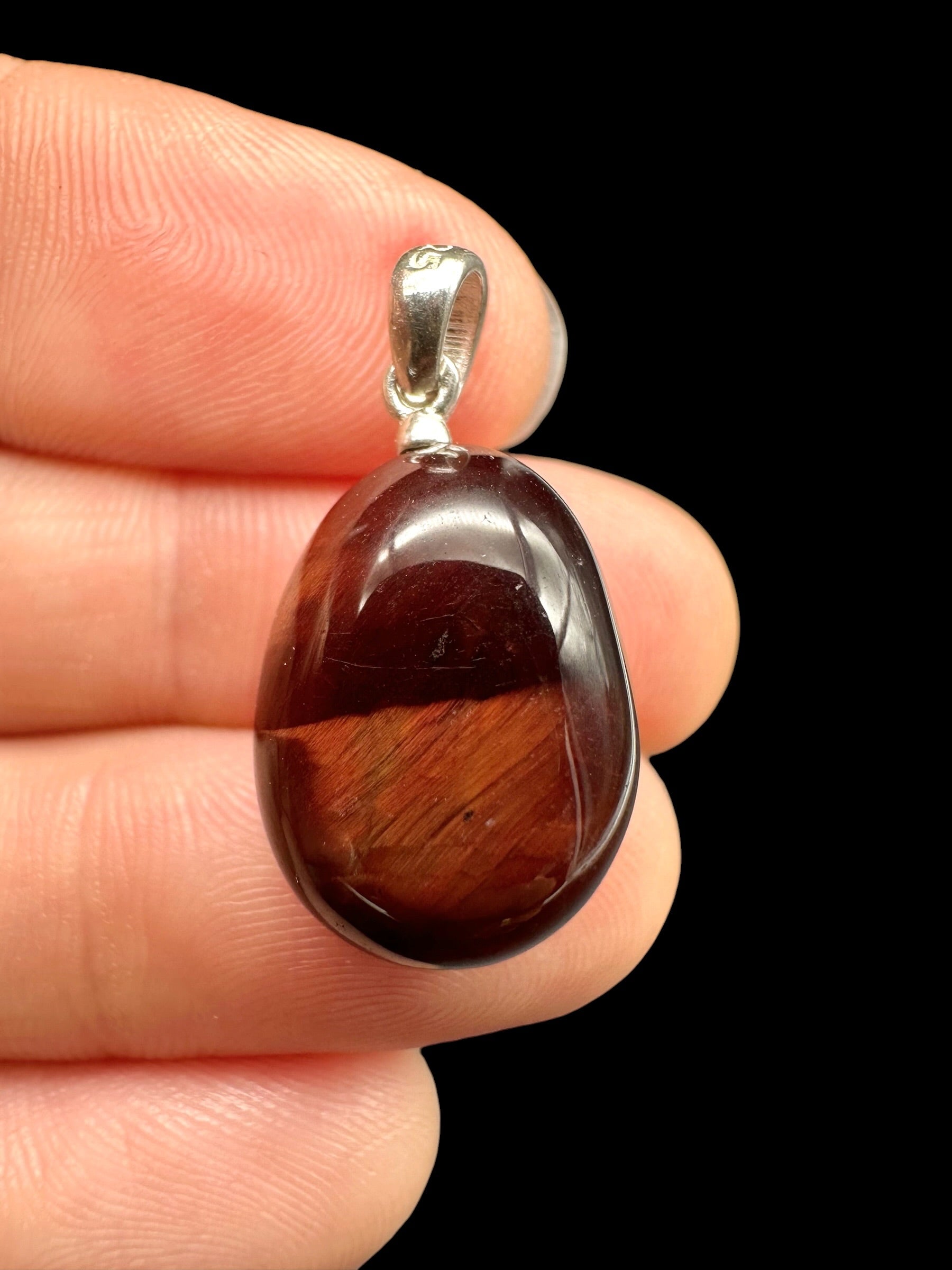 Silver red tiger's eye pendant - SP/TO29