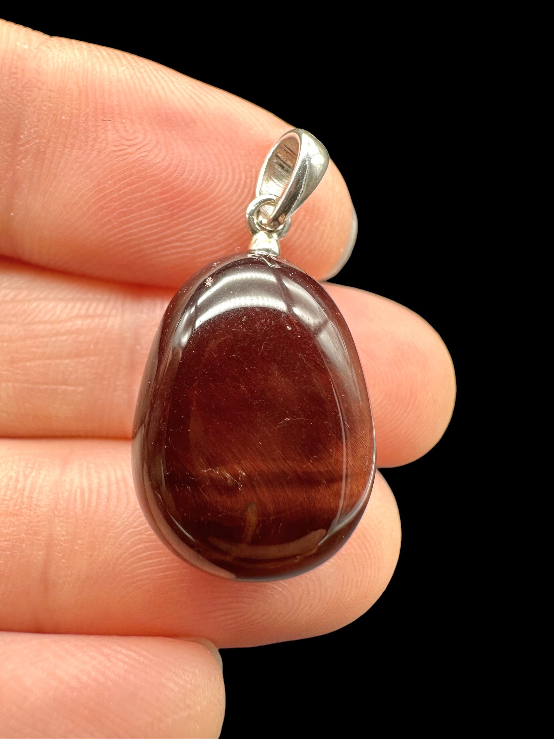 Silver red tiger's eye pendant - SP/TO31