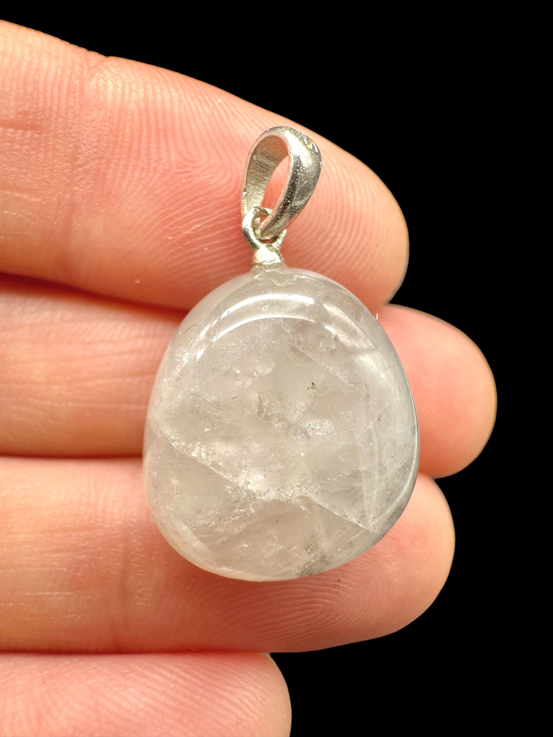 Silver pendant made of crystal with tourmaline - SP/KR22