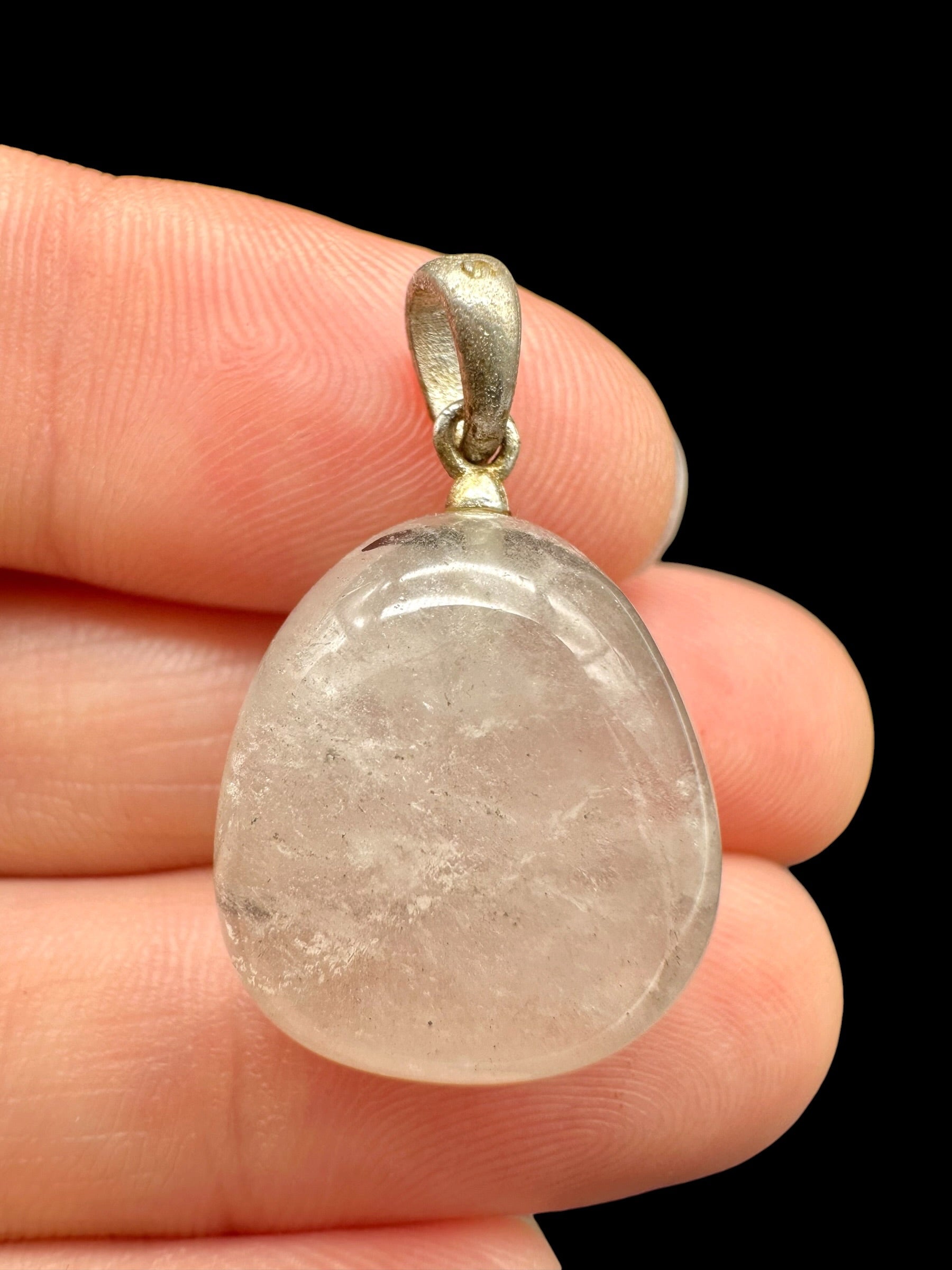 Silver pendant made of crystal with tourmaline - SP/KR26