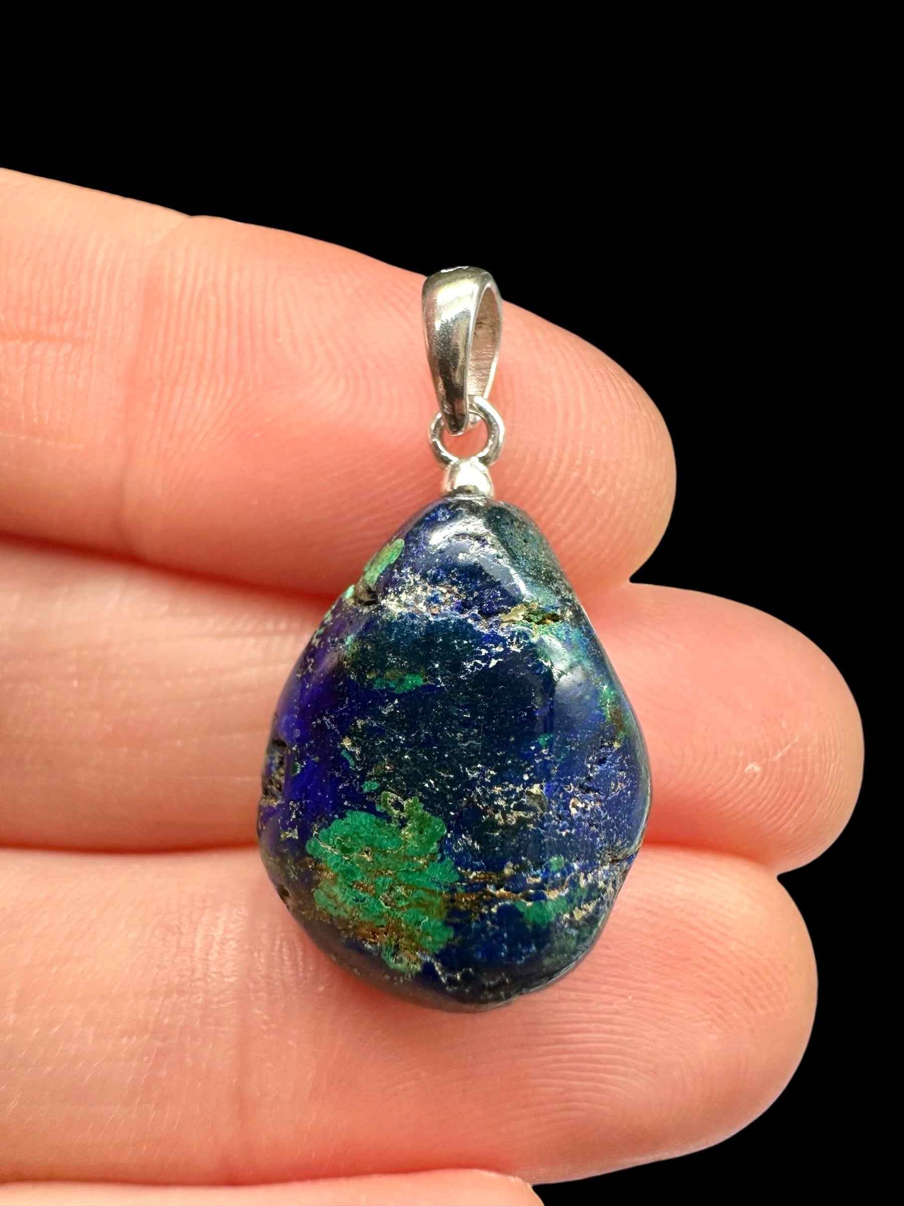 Ciondolo in argento con azurite e malachite - SP/AZ01