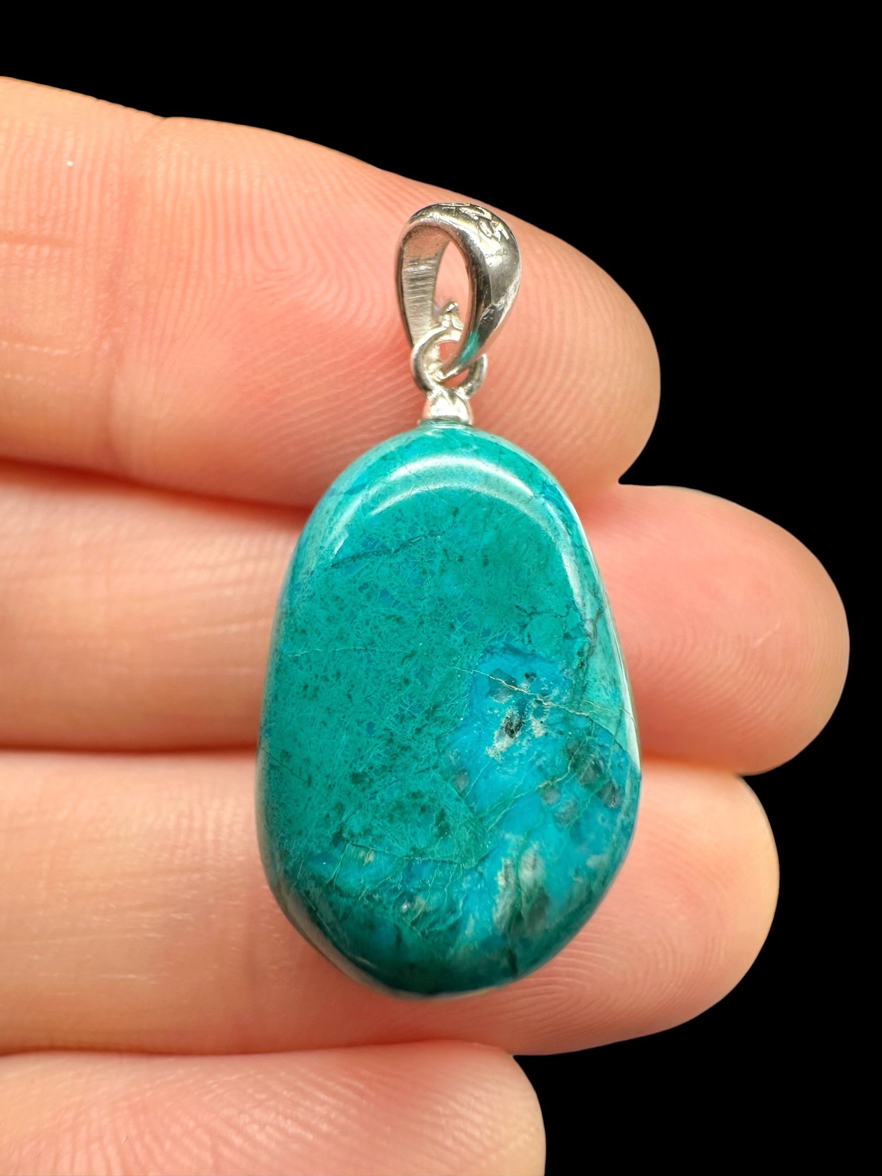 Silver pendant made of chrysocolla - SP/CHR01