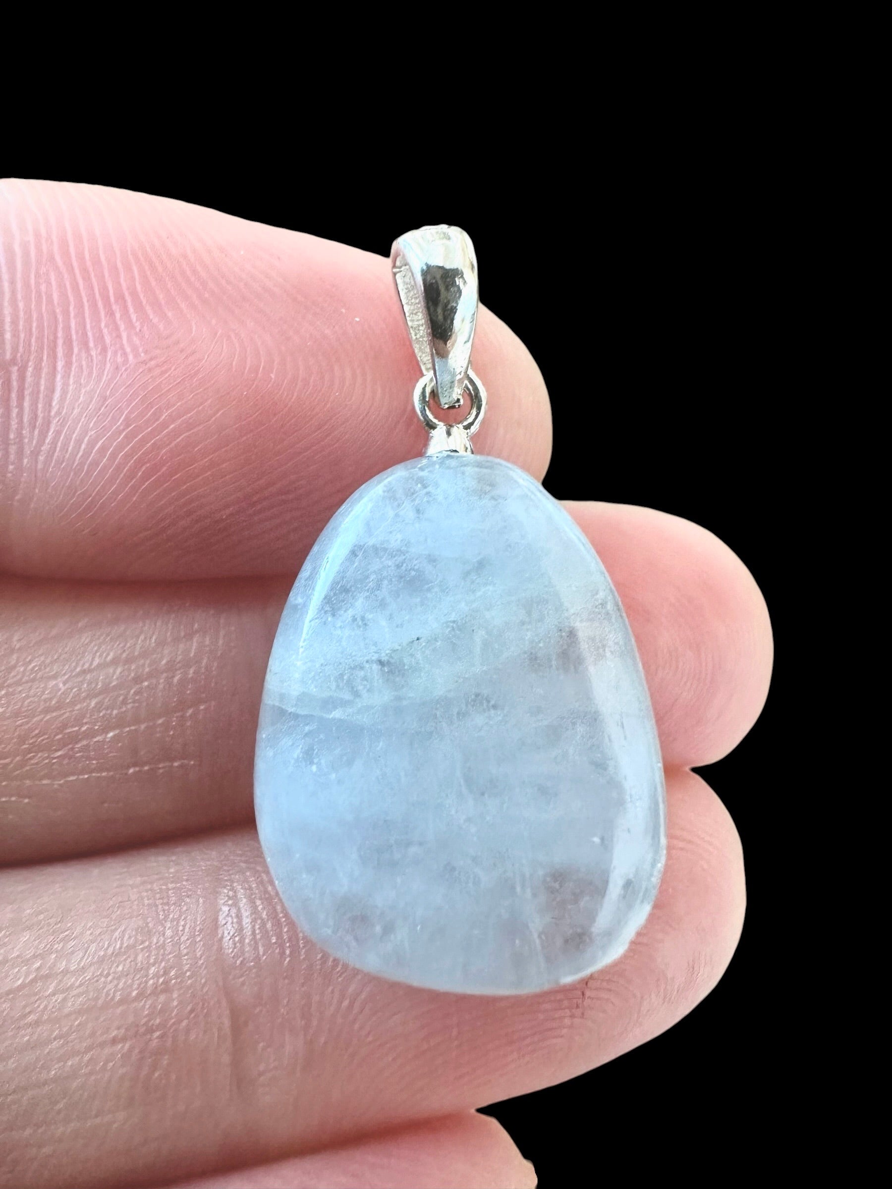 Silver pendant made of celestine