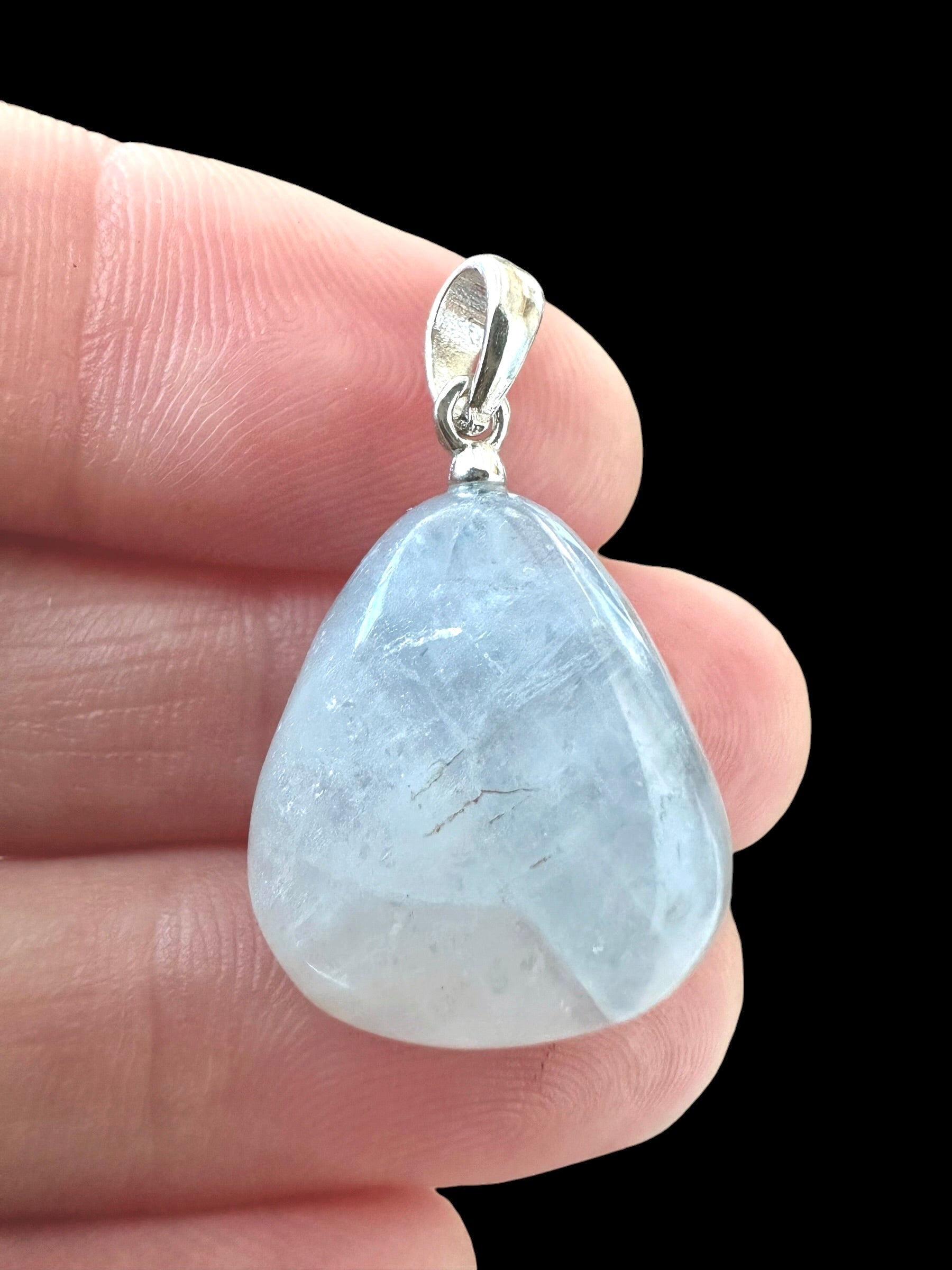 Silver pendant made of celestine