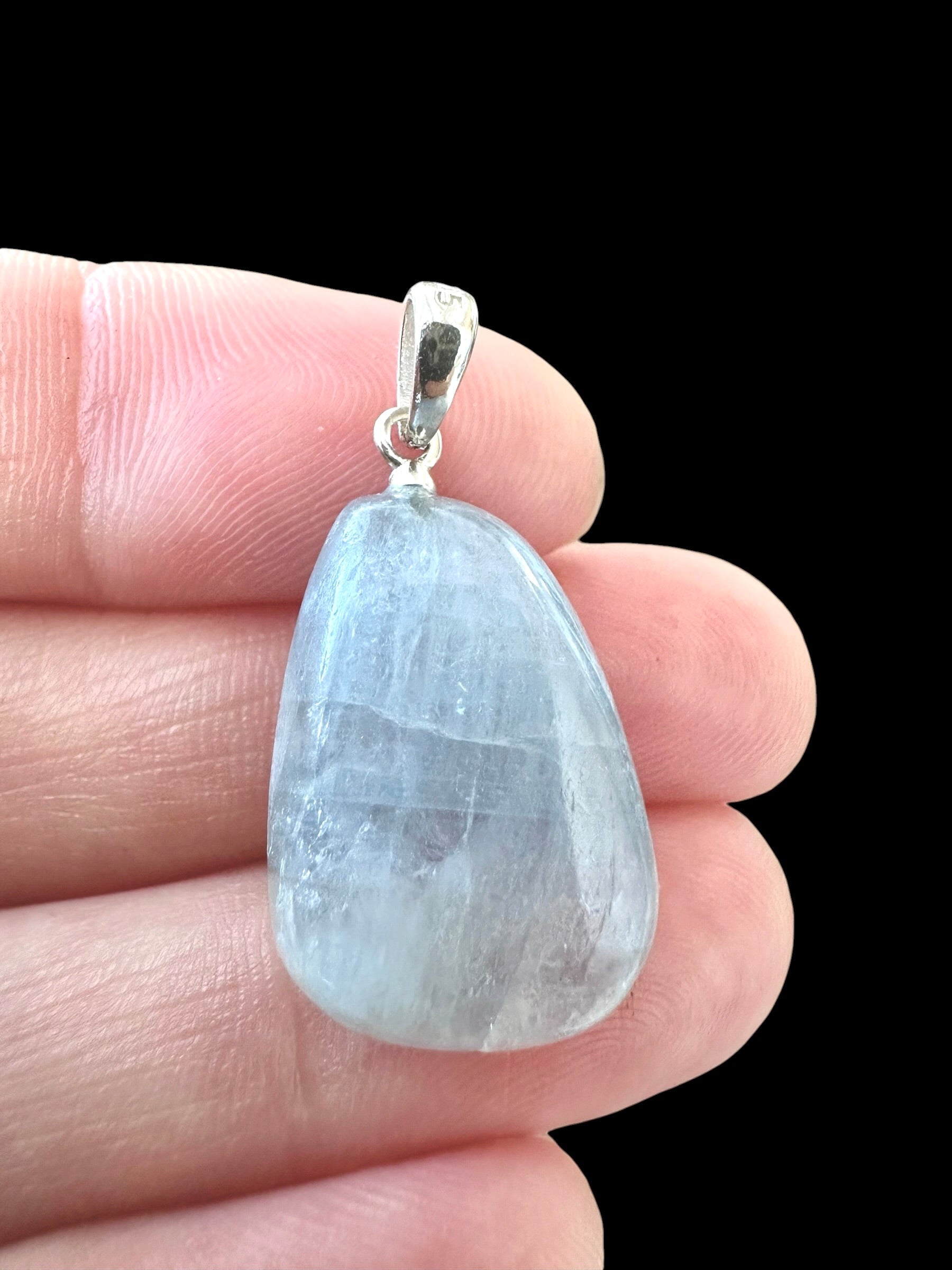 Silver pendant made of celestine