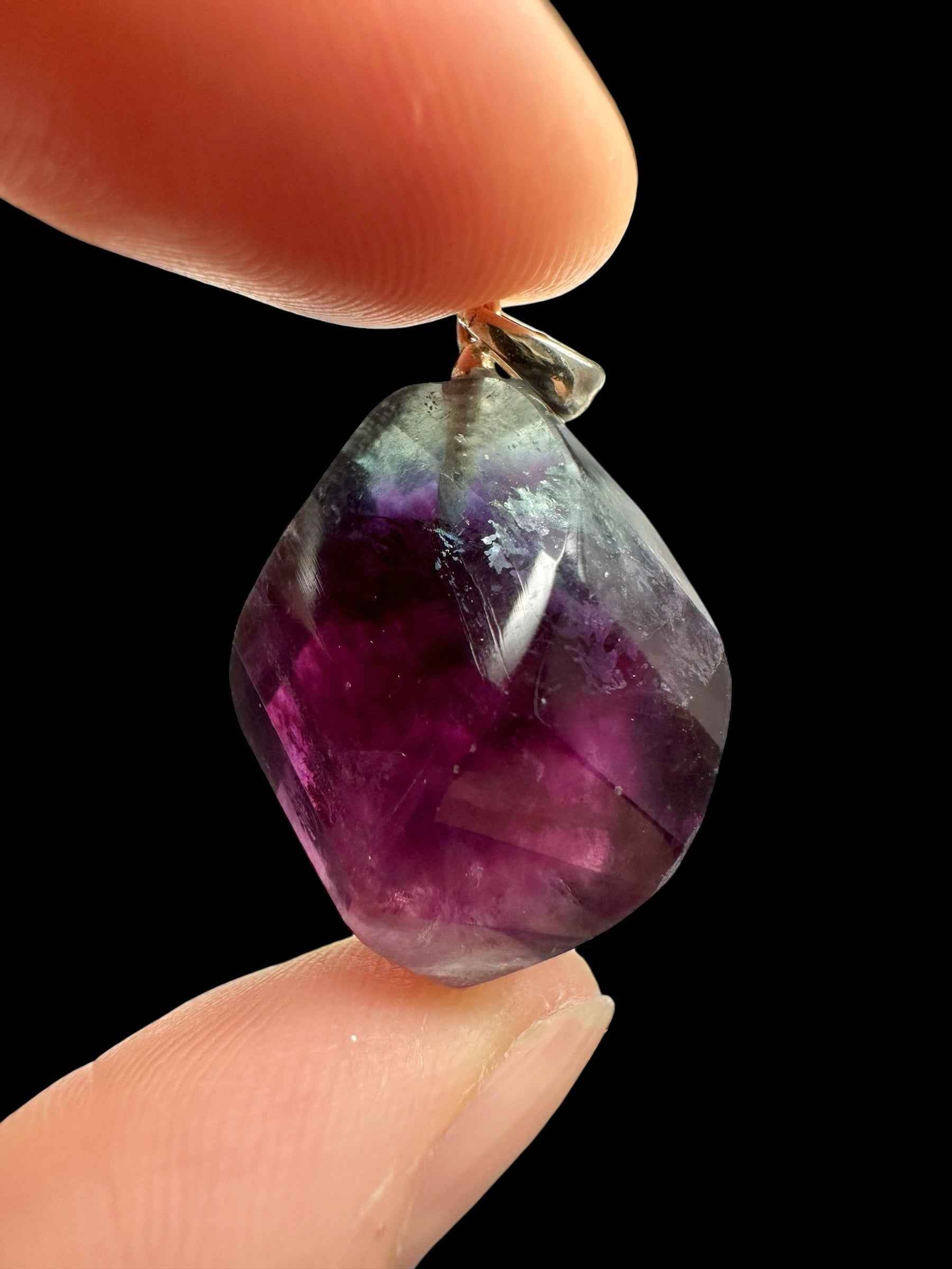 Ciondolo in argento con fluorite sfaccettata - SP/FL09