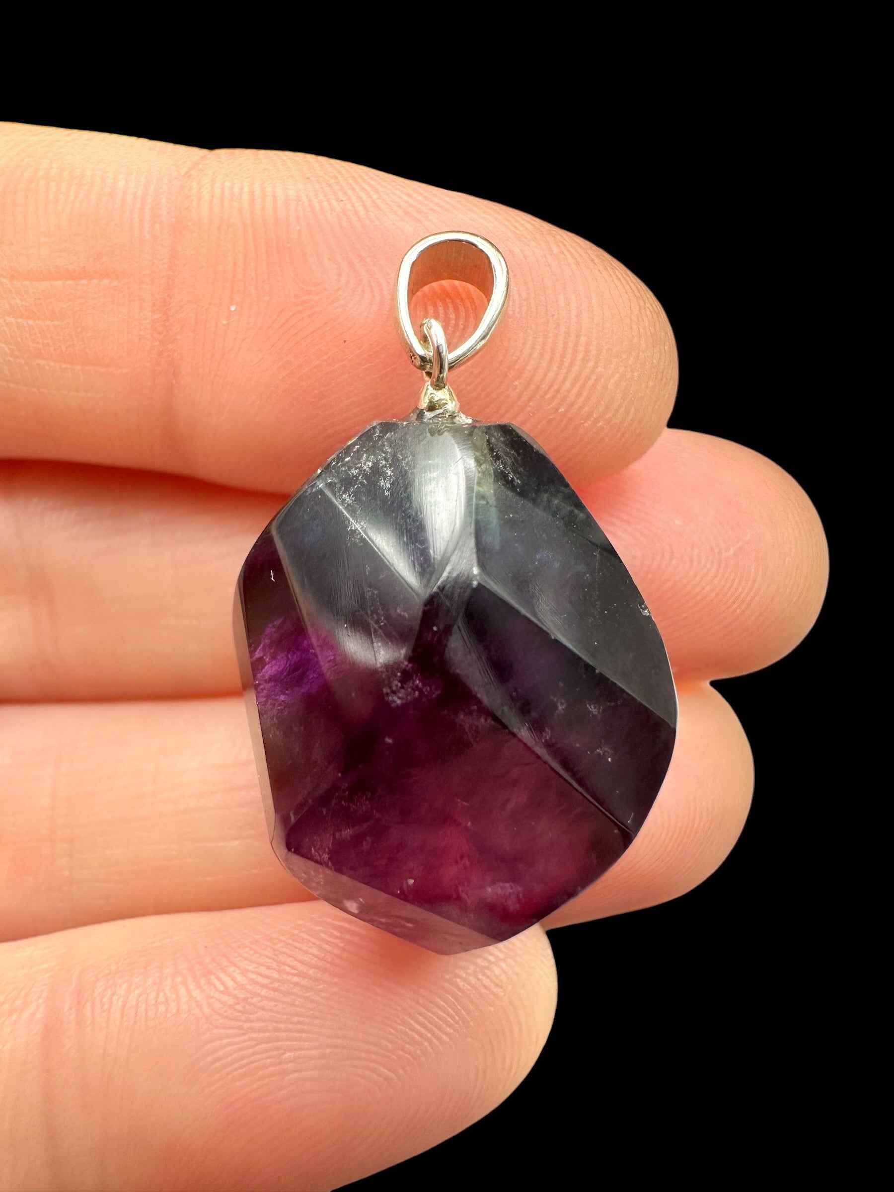 Ciondolo in argento con fluorite sfaccettata - SP/FL09