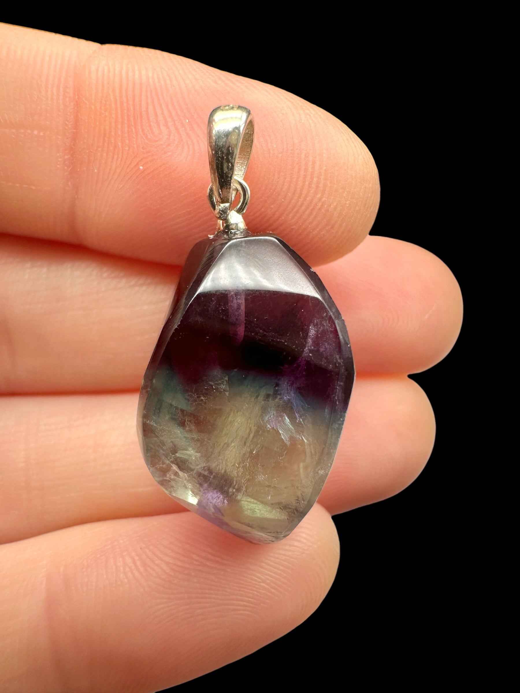 Ciondolo in argento con fluorite sfaccettata - SP/FL10