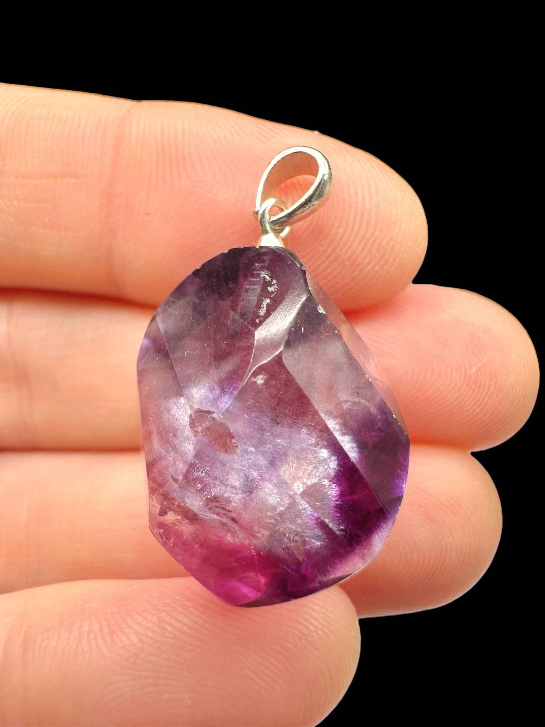 Ciondolo in argento con fluorite sfaccettata - SP/FL11