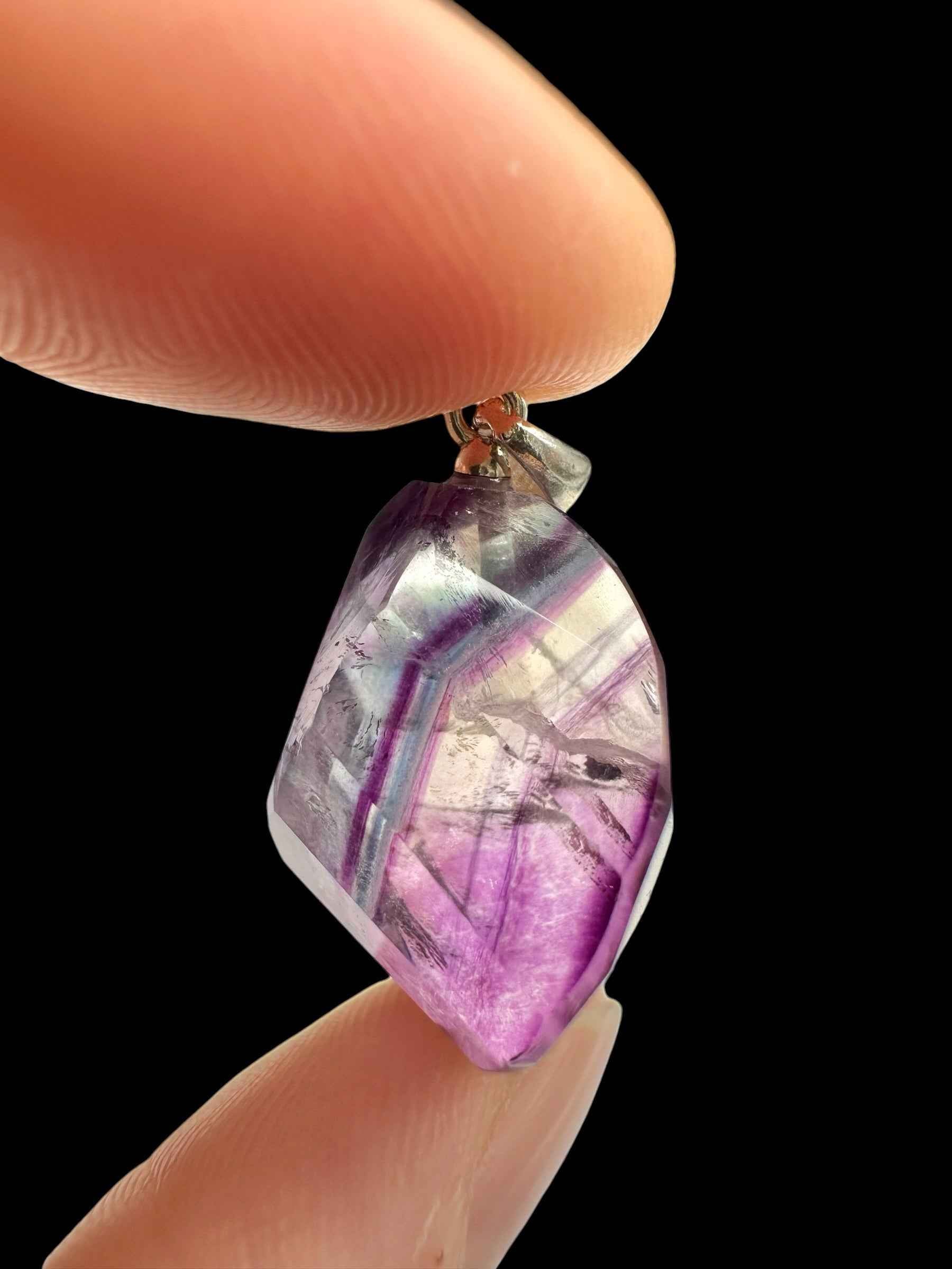 Ciondolo in argento con fluorite sfaccettata - SP/FL11